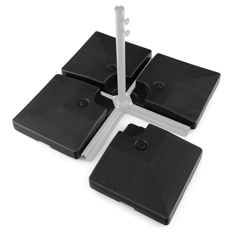 Hivvago 4-Piece 20L Offset Patio Umbrella Base
