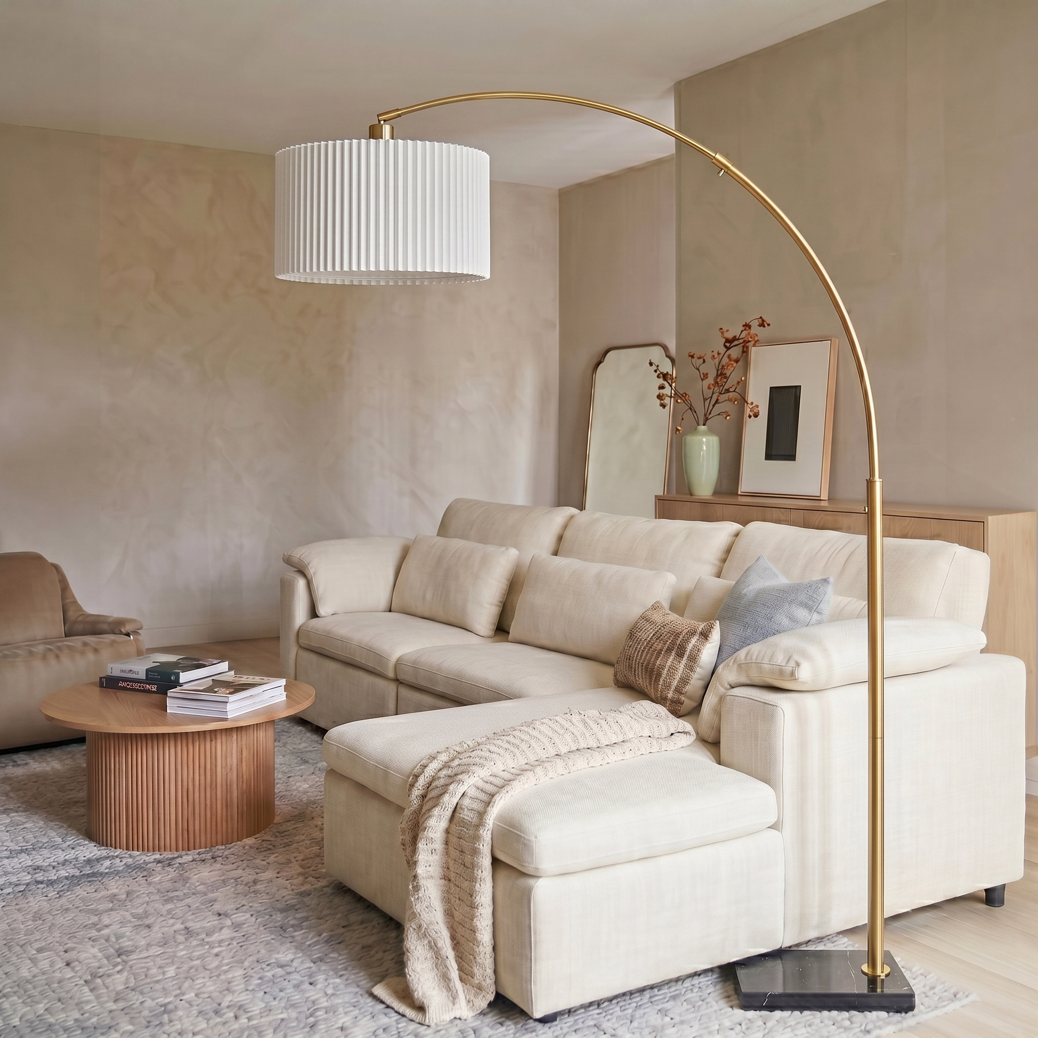 Brightech Logan Extendable Drum Floor Lamp