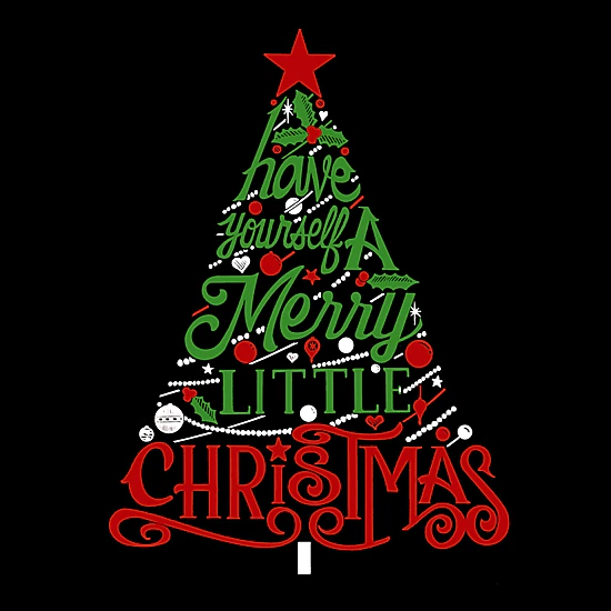 LA Pop Art Women's Word Art T-Shirt - Have Yourself A Merry Little Christmas