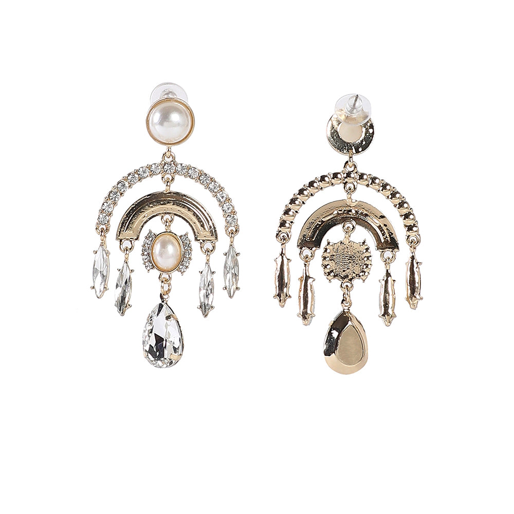 SOHI Women's Crystal Silver the Lustre Drop Earrings