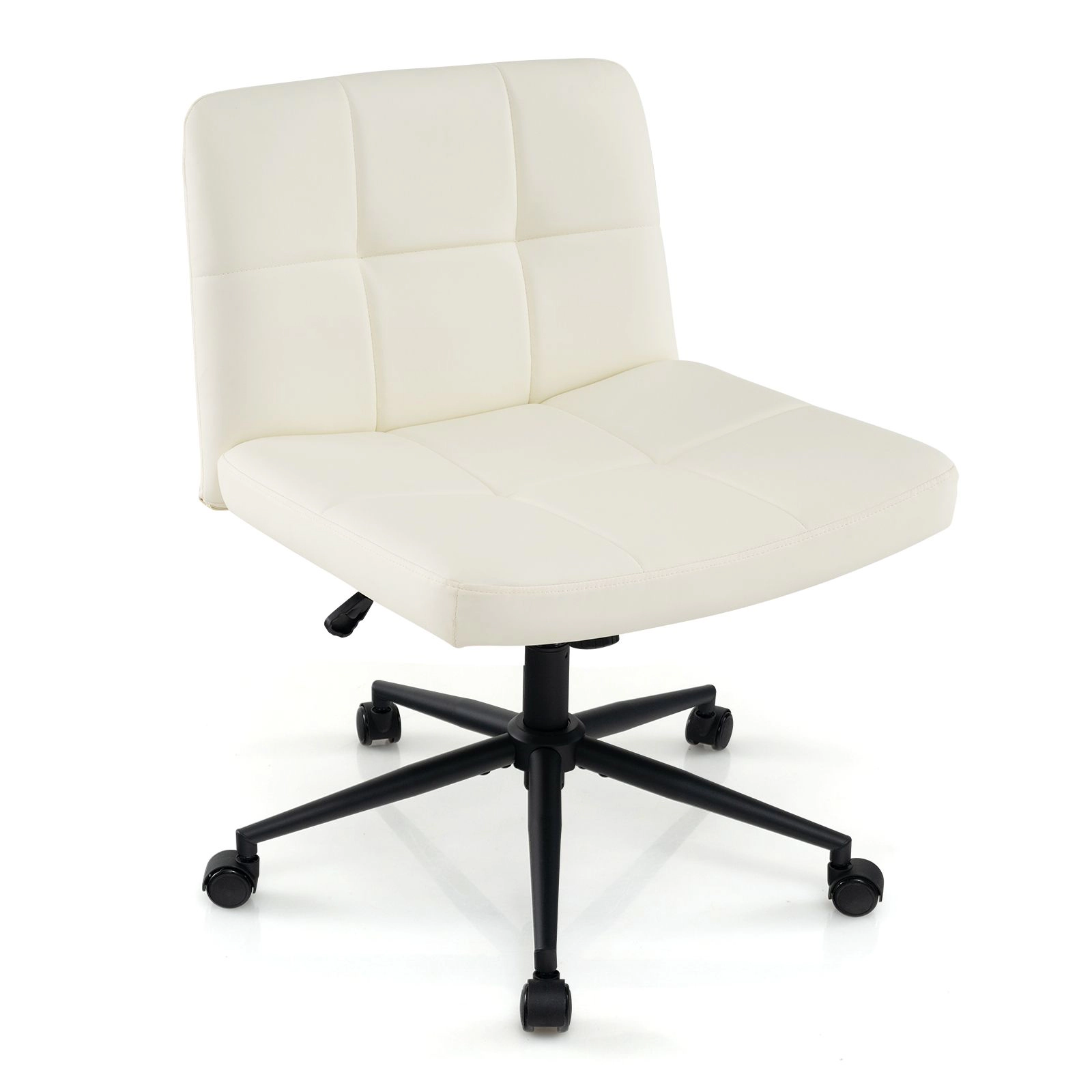SlickBlue Armless Computer Chair with Rocking Function and Base