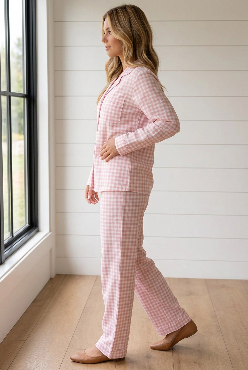 Threaded Pear Women's Toni Pajama Pant Set Long Sleeve Top