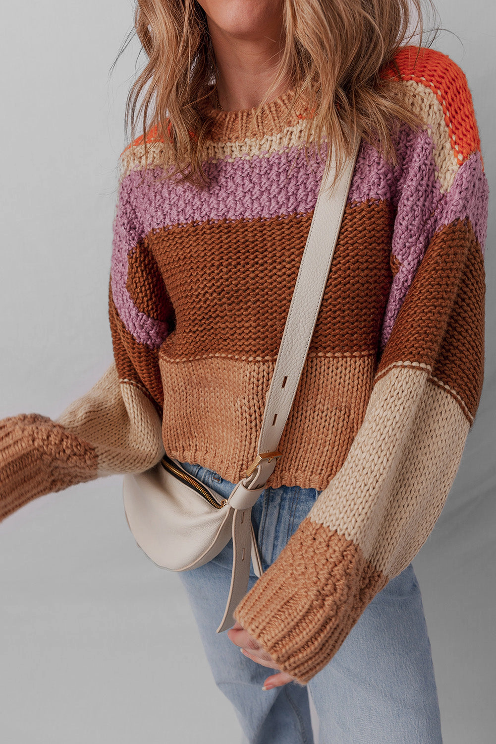 Threaded Pear Women's Lydia Cropped Knitted Sweater