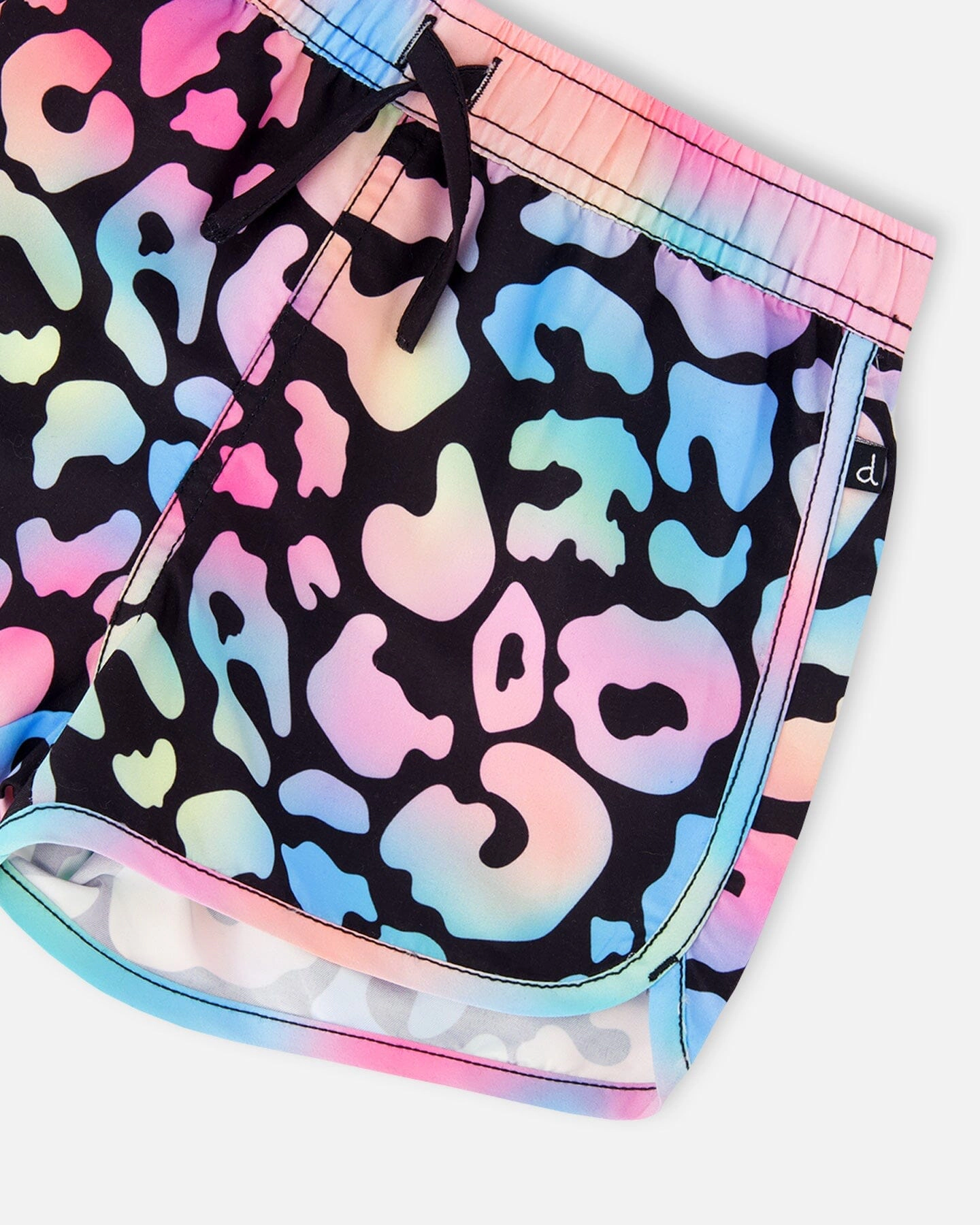 Deux par Deux Girls Swim Shorts Leopard Print