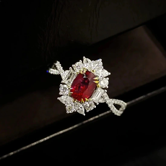 Wardrobe Whimsy Oval‑Cut Cubic Zirconia Floral Halo Twisted Split Shank Ring