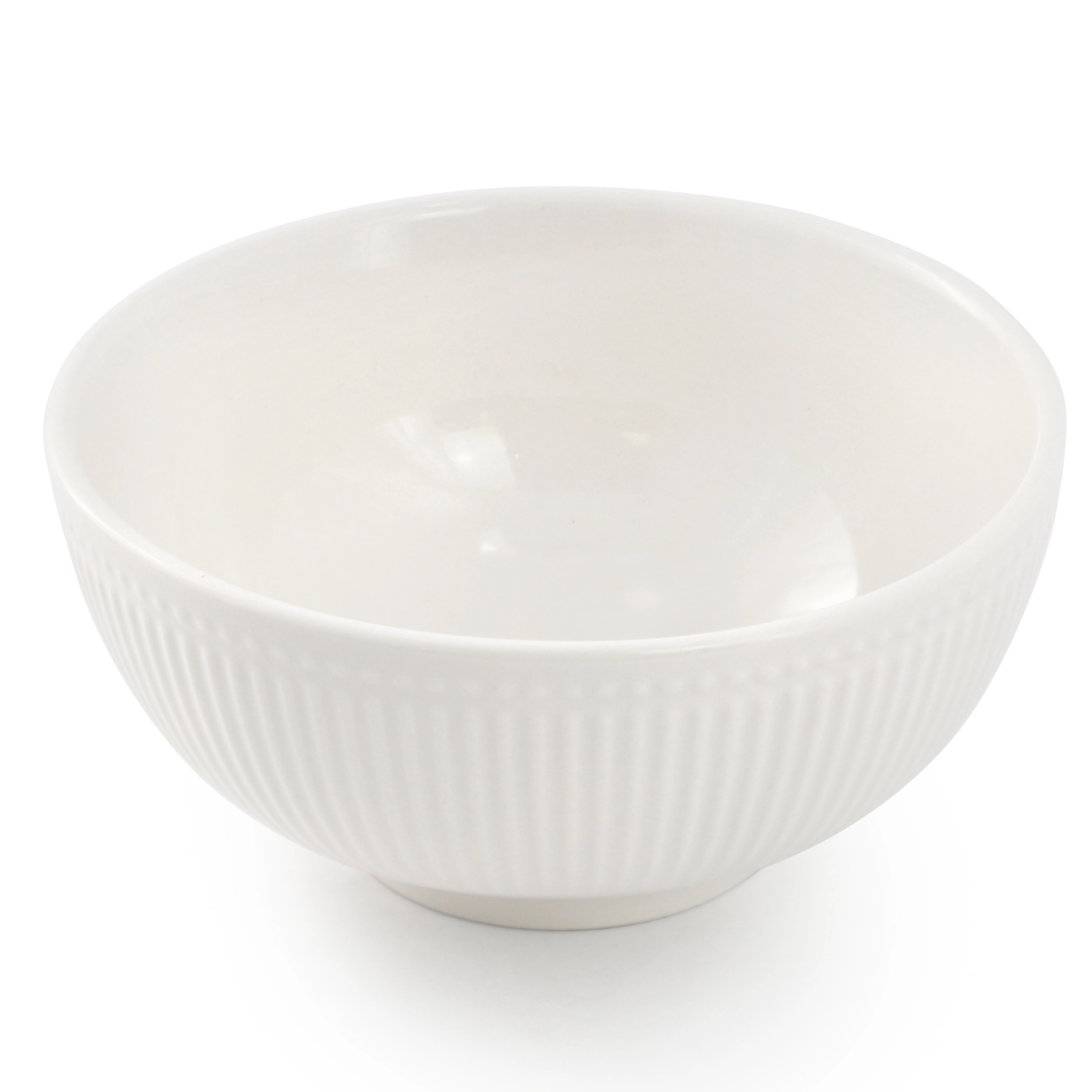 Elama Gretel 6 Piece Round Stoneware Cereal Bowl Set in White