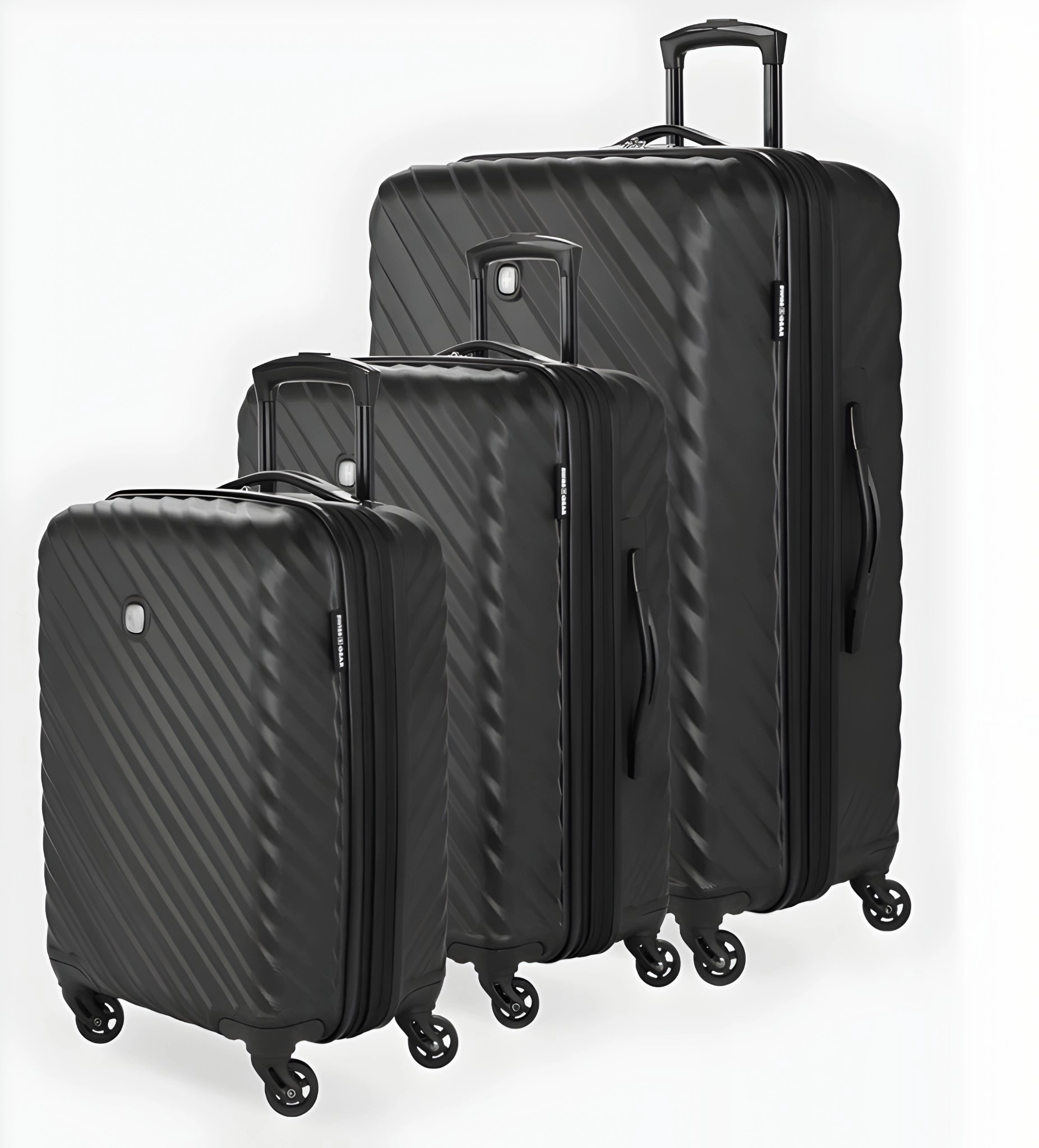 SwissGear Lightweight Expandable Spinner, Black Wave, 3-Piece Set