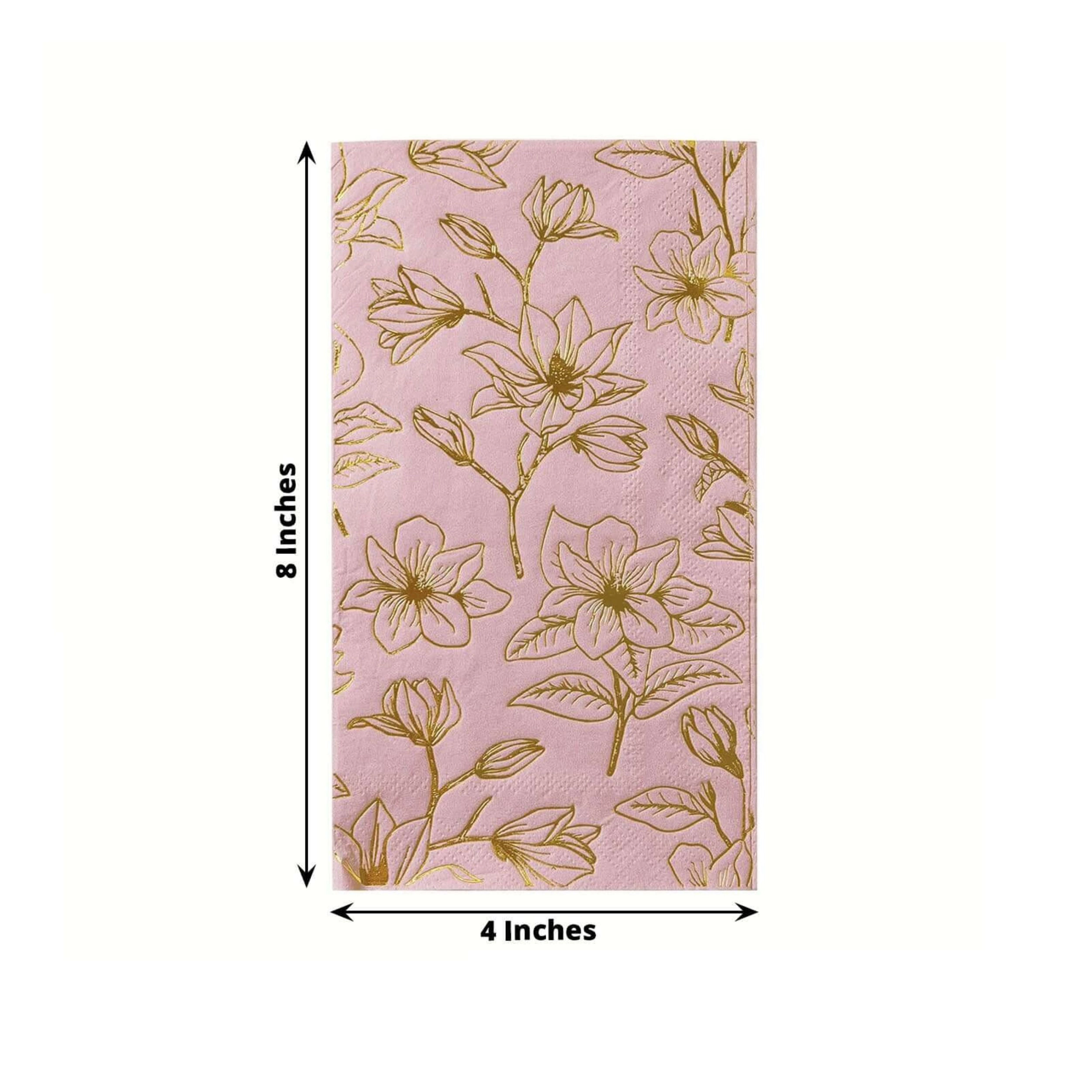 Home Collection Elegant Floral 2 Ply Paper Dinner Napkins Pack of 50