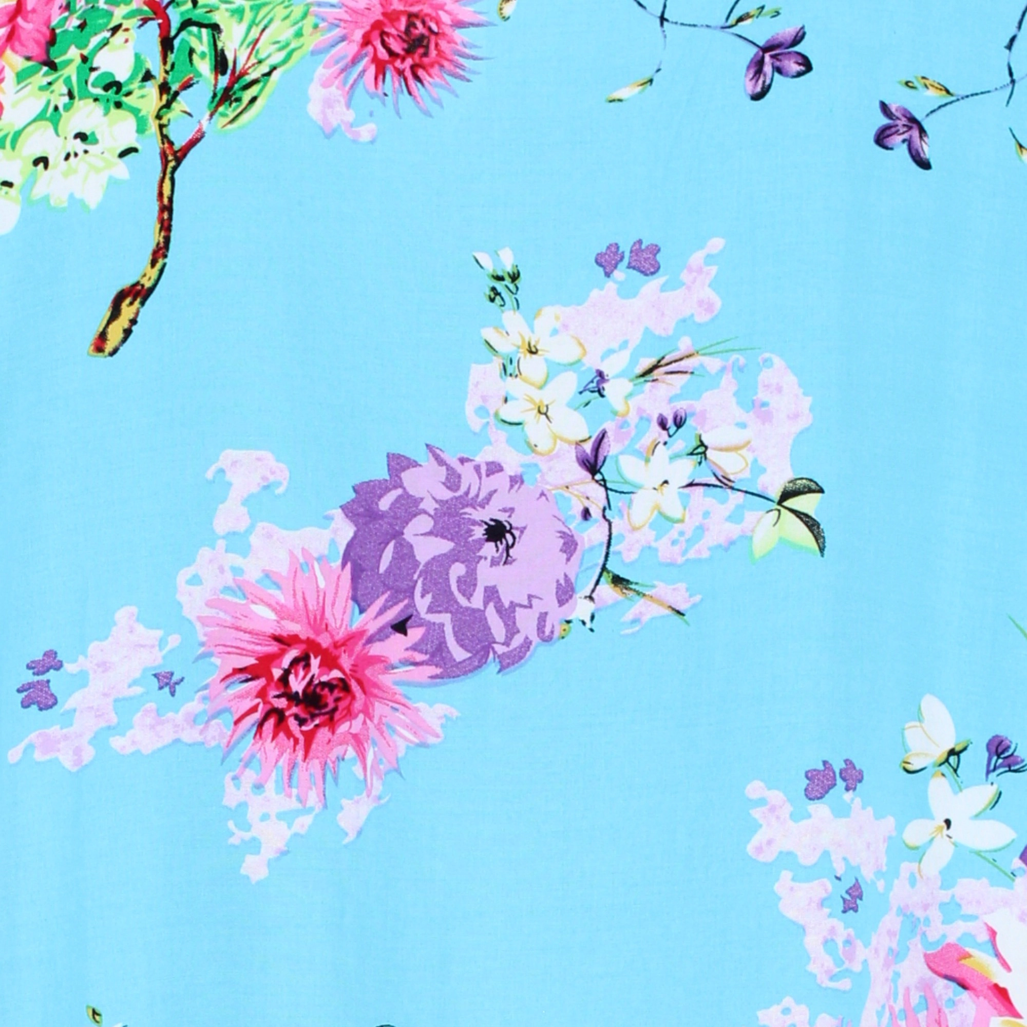 CTM Women's Long Sleeve Chrysanthemum Floral Nightshirt