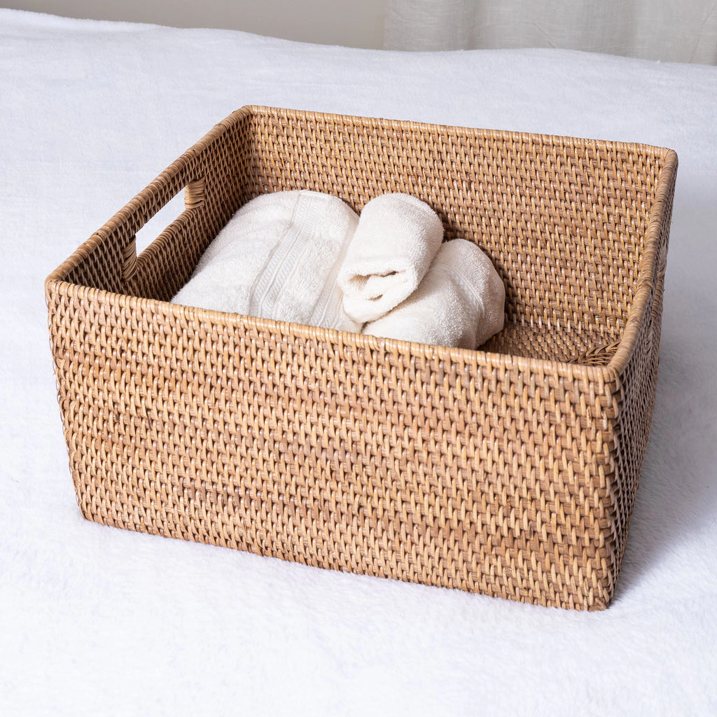 Saboga Home™ Square Storage Basket With Cutout Handles