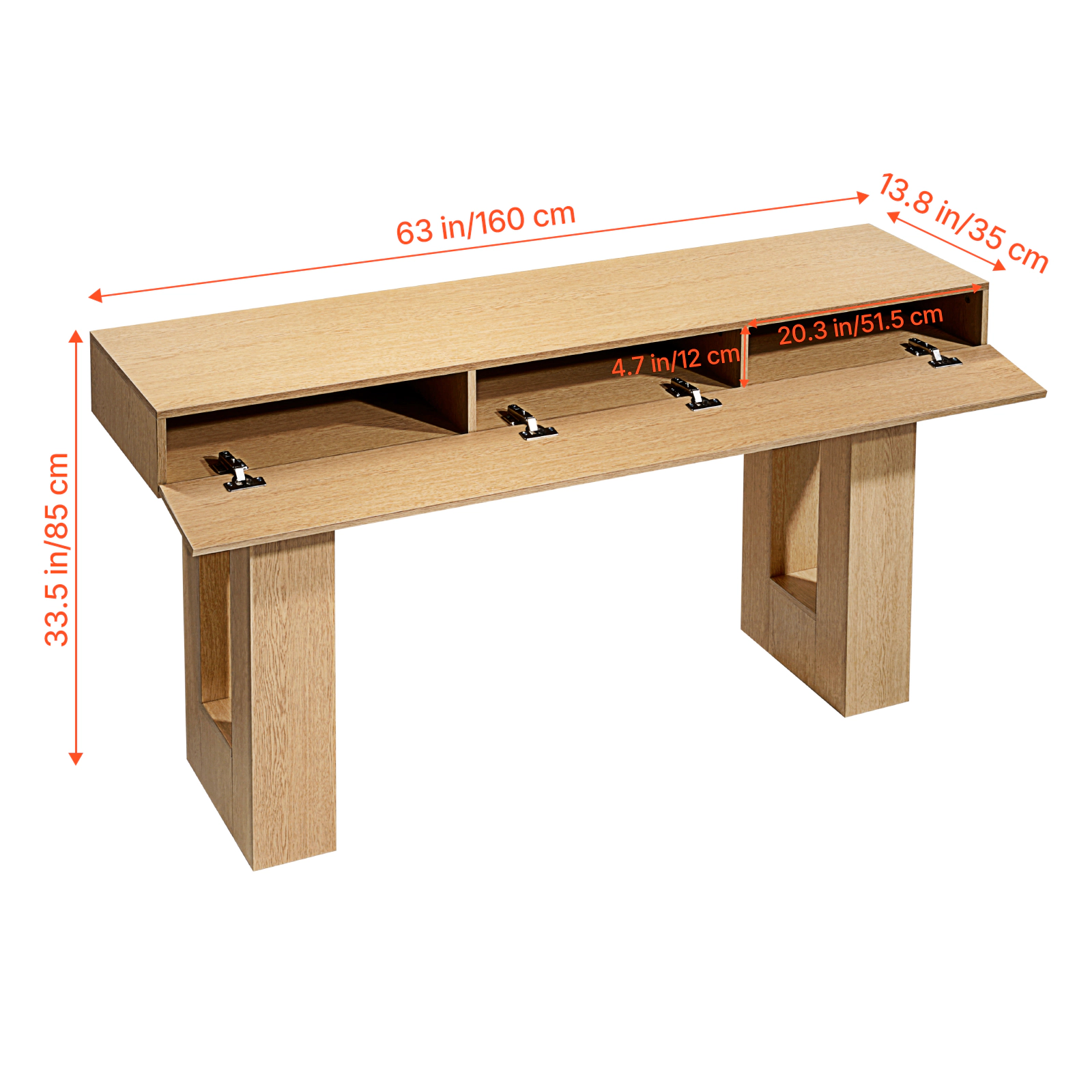 HONGGE Console Table Farmhouse Desk Behind the Couch Wooden Rectangle Entrance Narrow Sofa Table for Hallway Bedroom