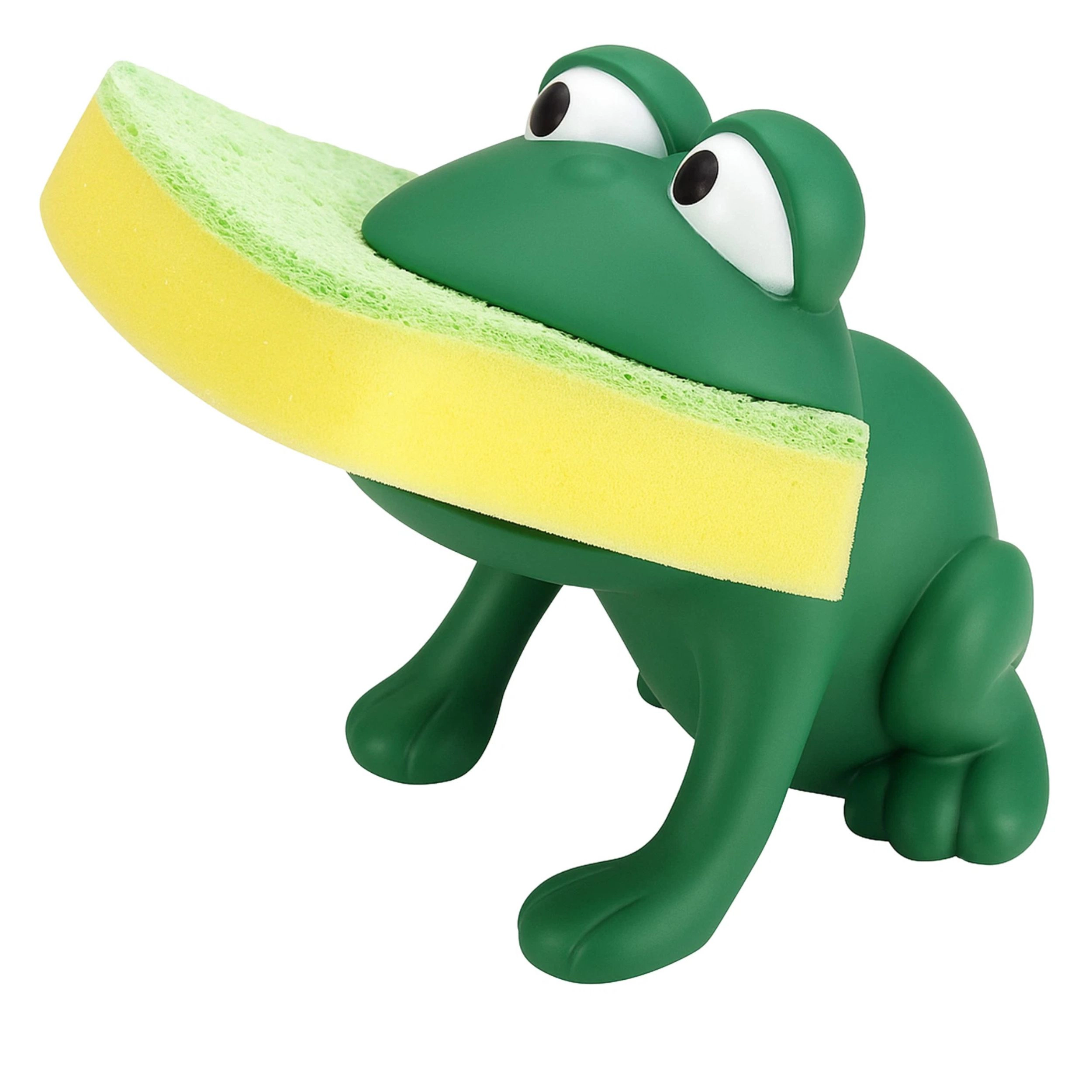 Home Collection Frog Sponge Holder with Dual-Sided Sponge