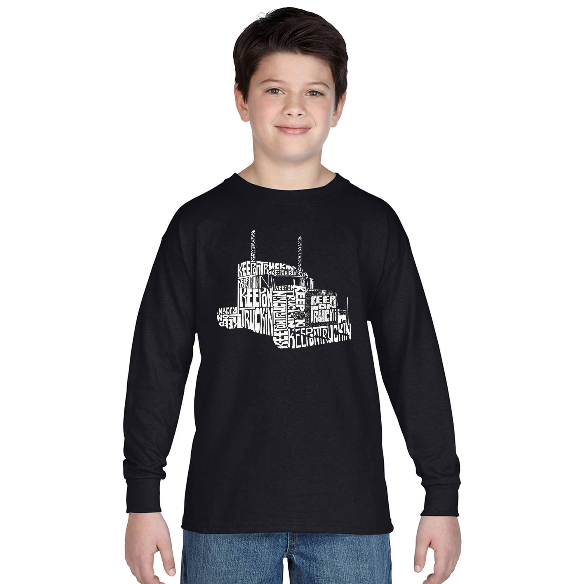 LA Pop Art Boys Long Sleeve T-Shirt -  KEEP ON TRUCKIN'