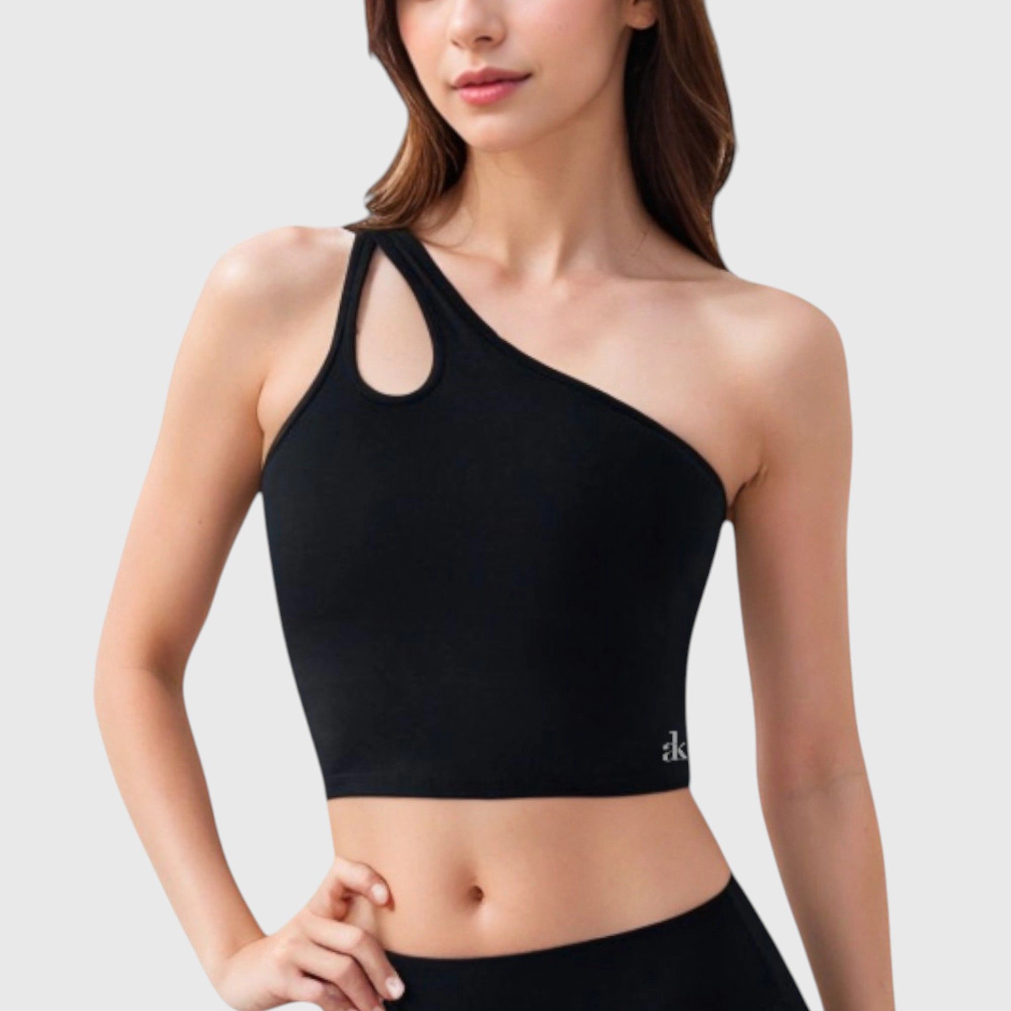 Anna-Kaci Women's One Shoulder Cutout Athletic Crop Top