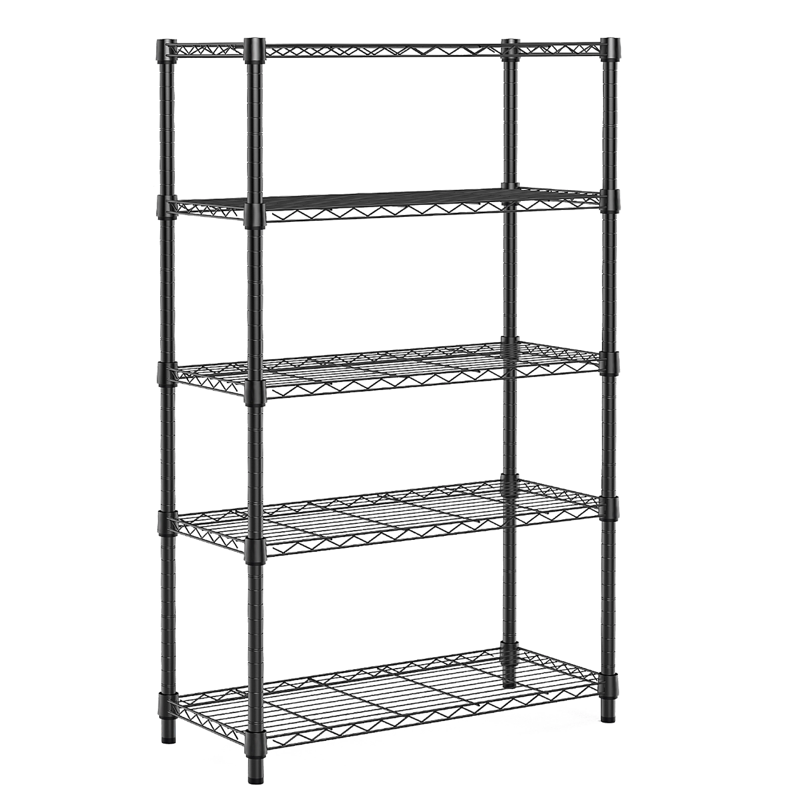 Flynama 5 Tier Chrome Shelving 1250lb Heavy Duty Space Saving Adjustable Storage Rack for Home Kitchen and Office