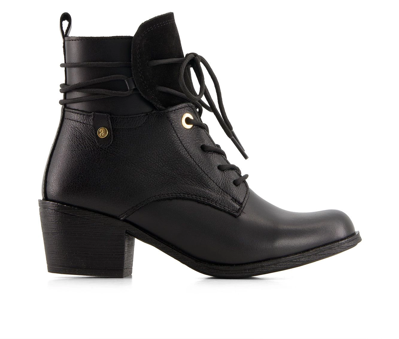 Andrea Womens Leather Lace Up Ankle Booties