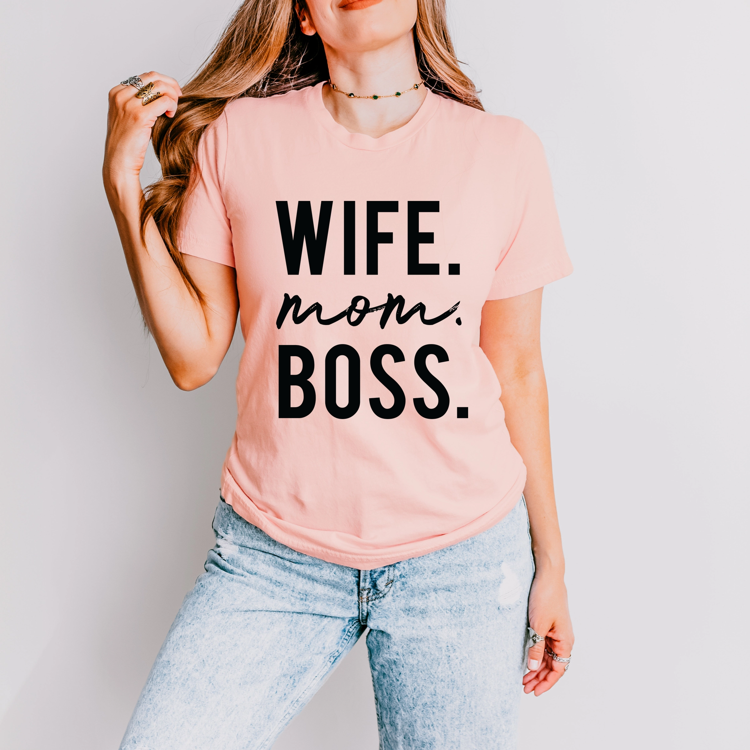 Simply Sage Market - Wife Mom Boss Block Graphic Women's Short Sleeve Tee