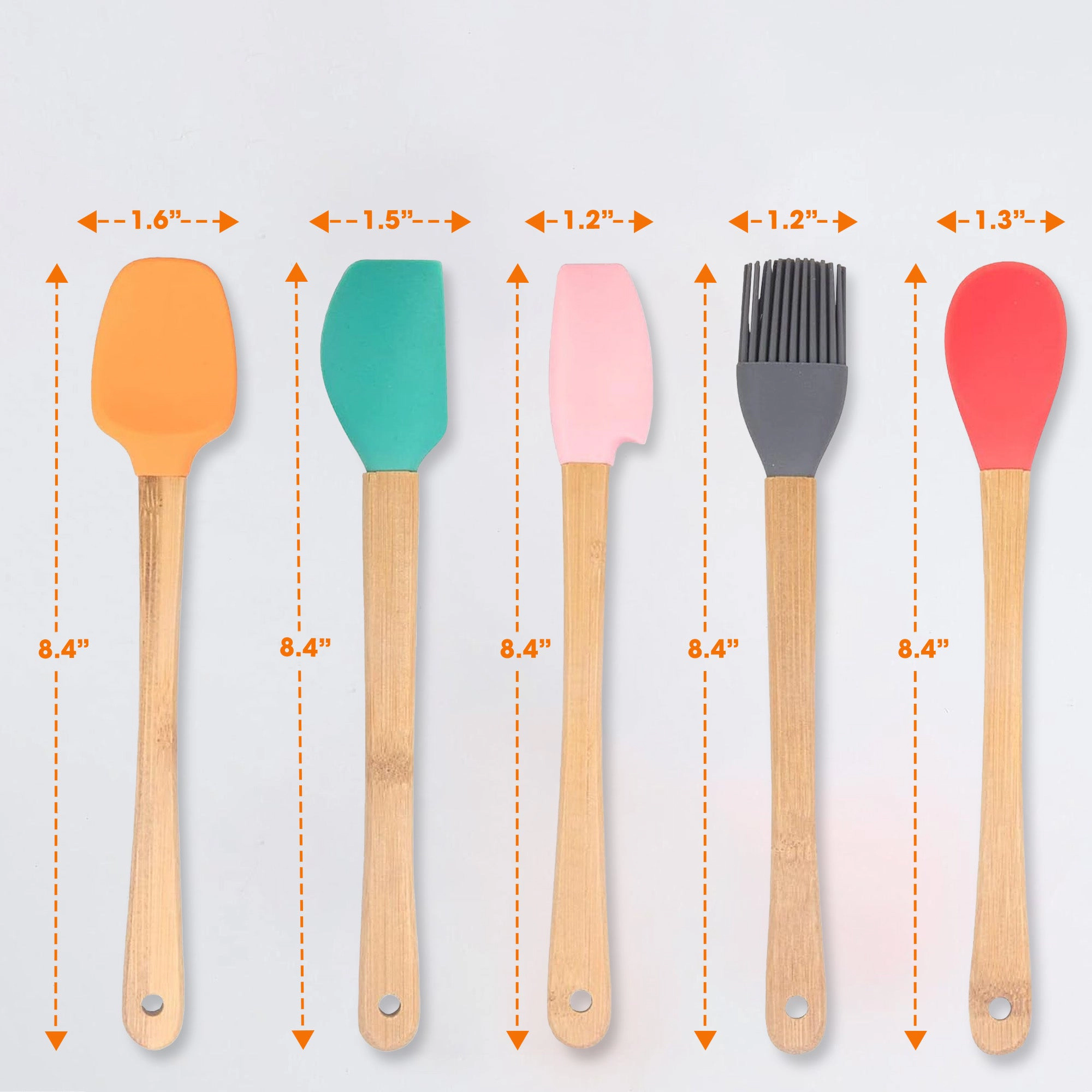 Cheer Collection 5-Piece Silicone Spatula Set
