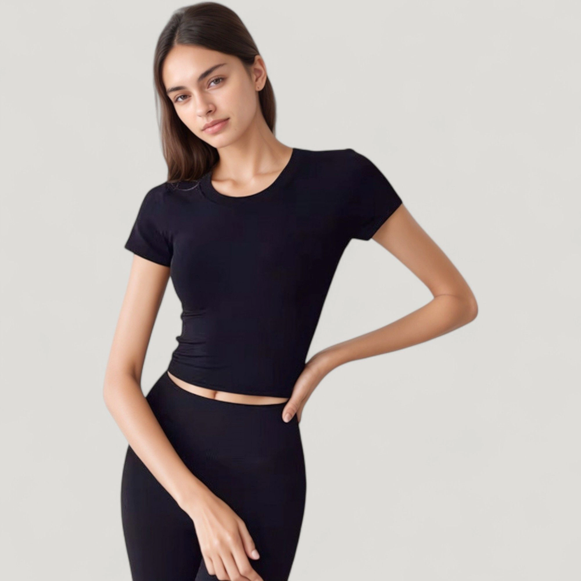 Anna-Kaci Women's Short Sleeve Open Back Crop Top with Twist Detail and Fitted Silhouette