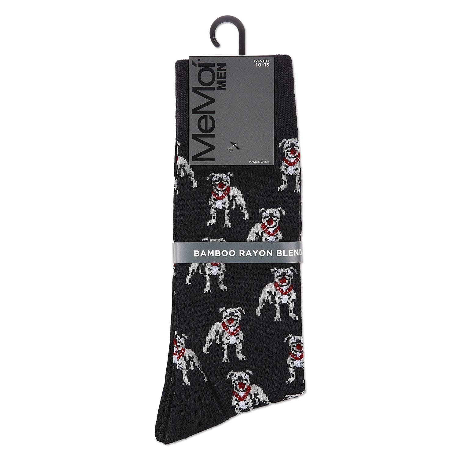 MeMoi Men's American Bully Dog Bamboo Blend Crew Socks