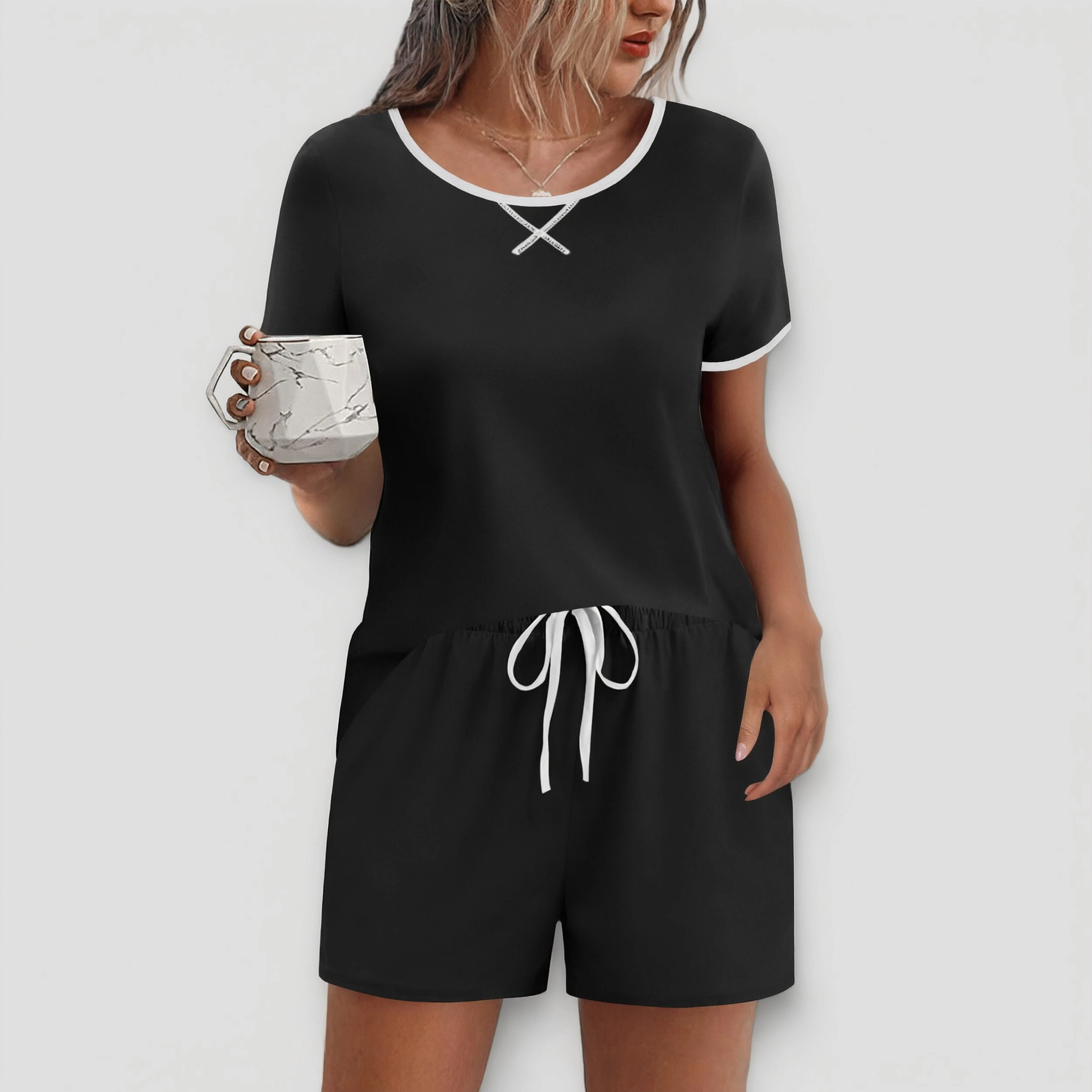 Ekouaer Womens Pajama Set Casual Short
