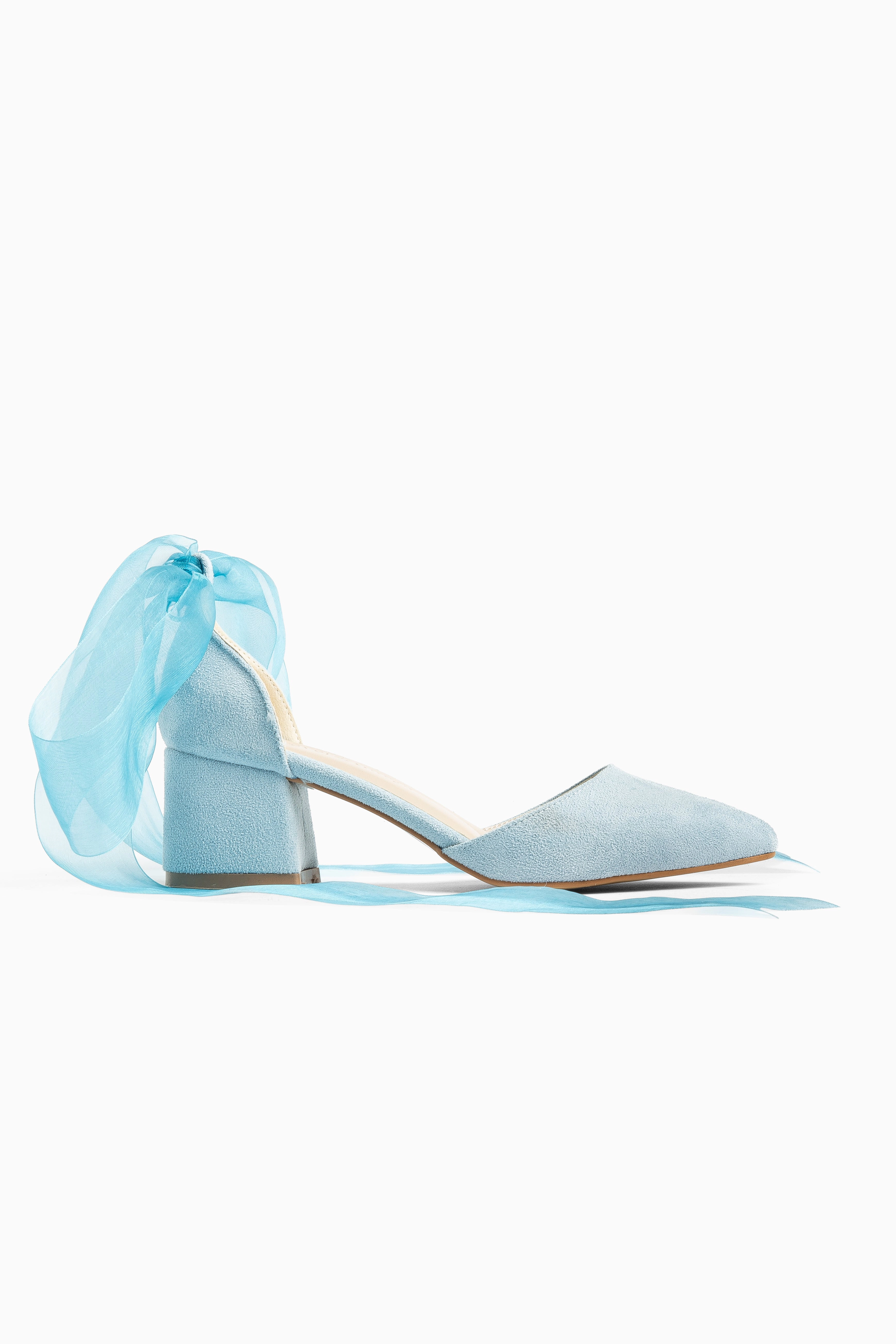 Forever & Always Womens Fiona Low Block Heels with Ribbon Pump
