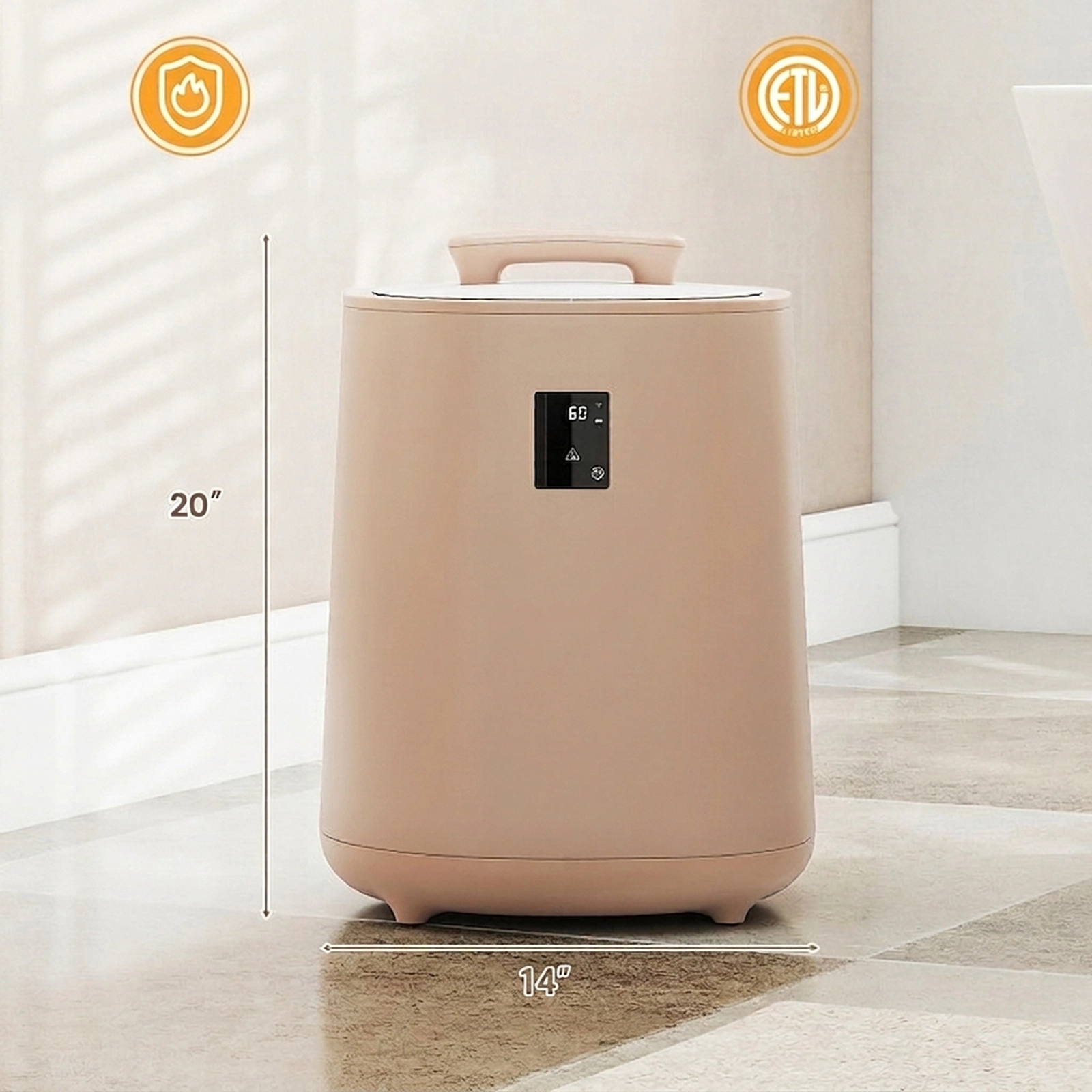 SUGIFT 18L Large Towel Warmer Bucket with LED Display and Auto Shut Off 20-in Tall Brown Pink Yellow White