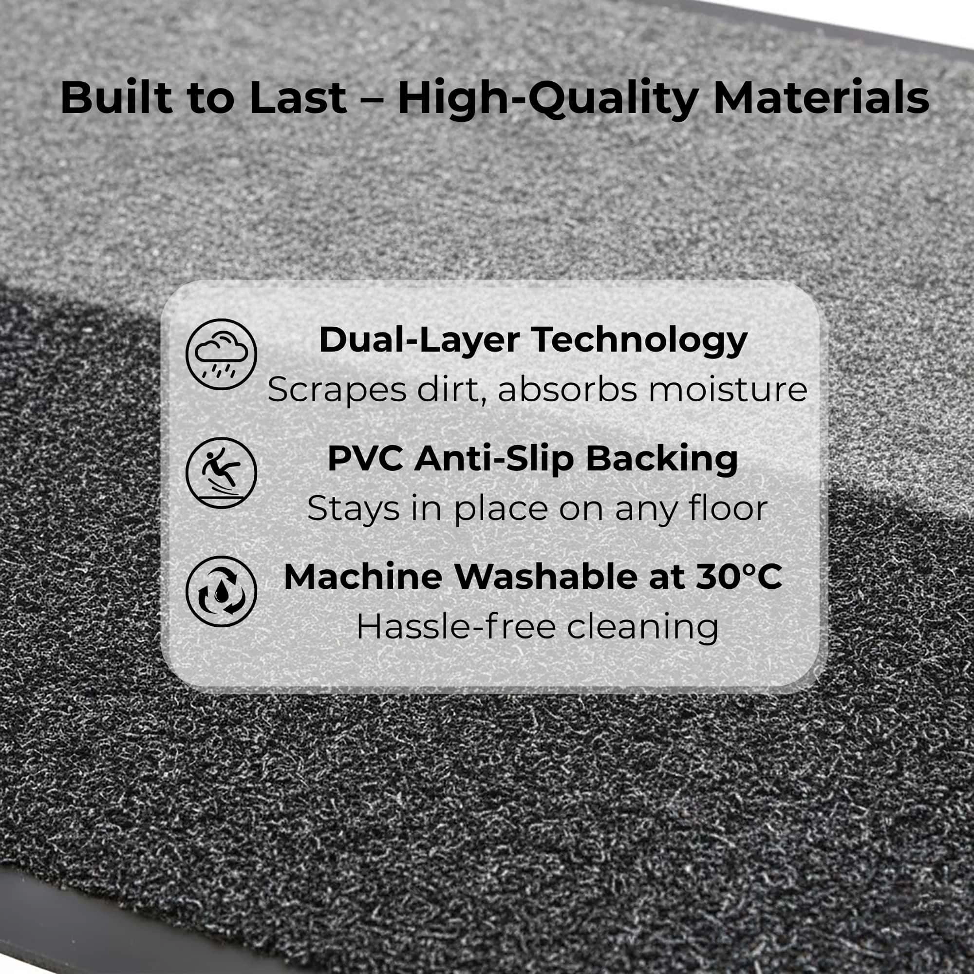 Evideco French Home Goods Gray and Black Magic Polypropylene Doormat 27.5 x 19.75 Inches