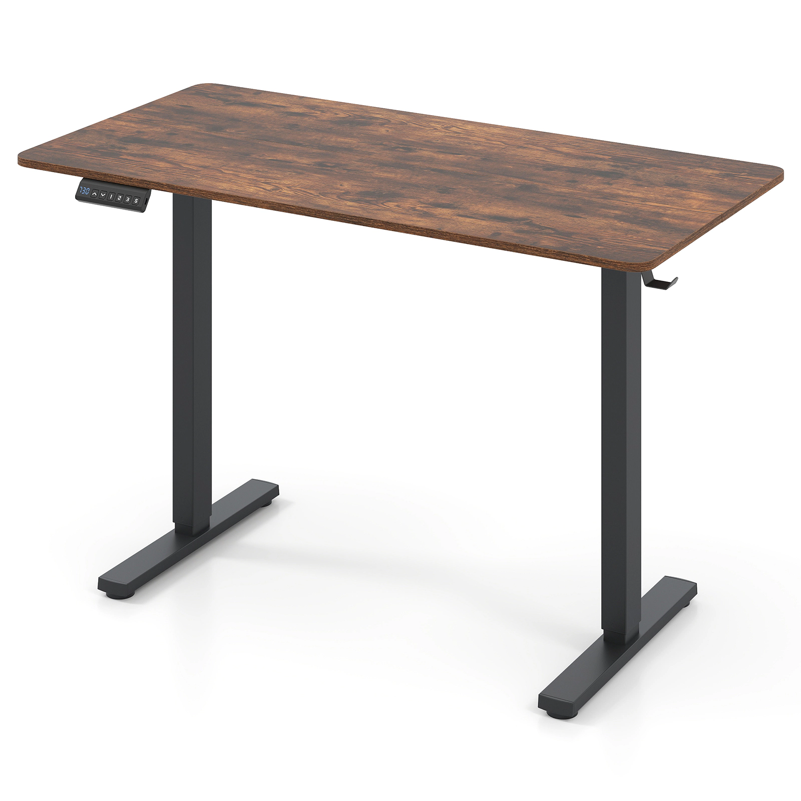 SUGIFT Ergonomic Electric Standing Desk 200-Lb Capacity with 3 Memory Settings and Digital Display Rustic Brown/Black