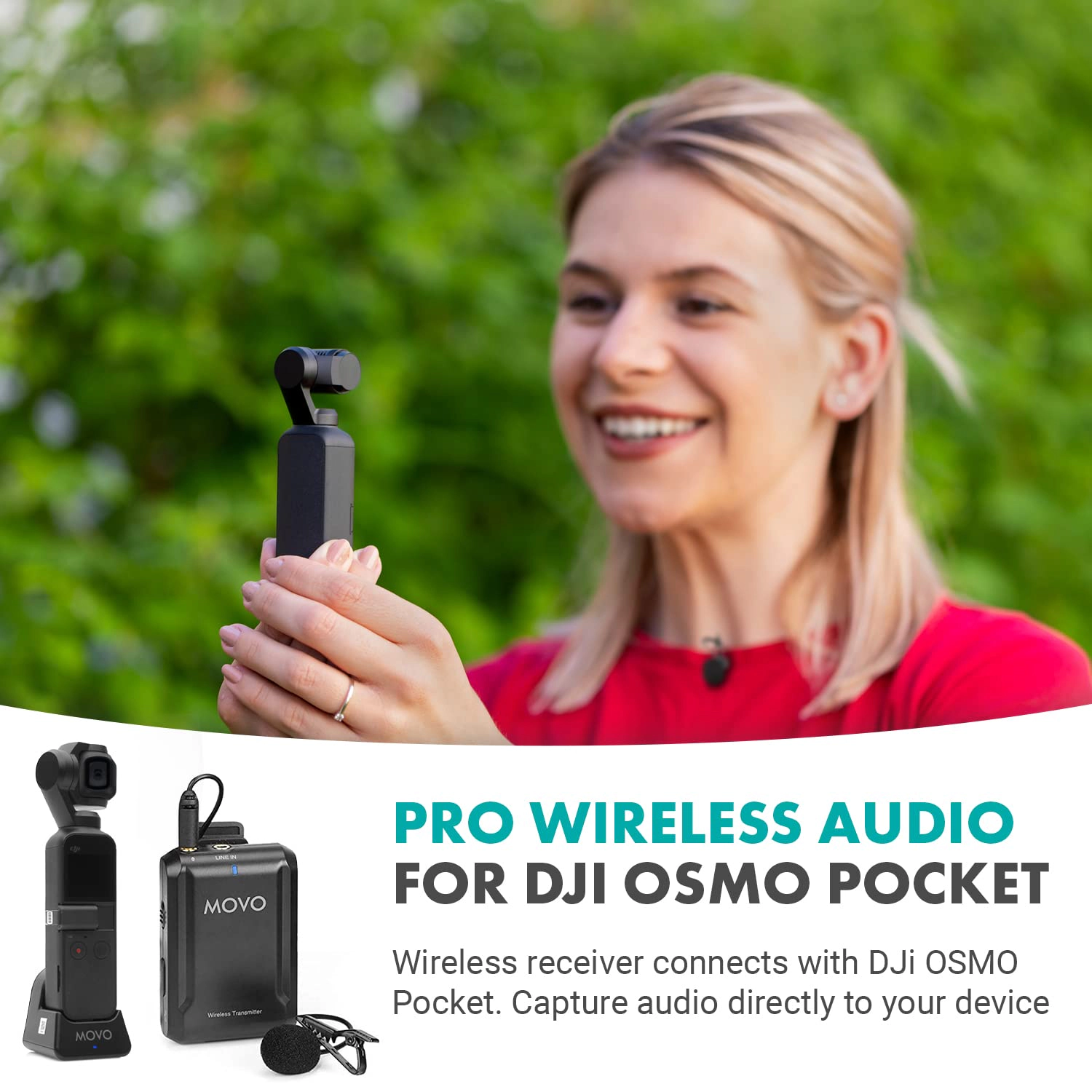 Movo Edge-OP Wireless Lavalier Microphone for Osmo Pocket 1 and 2