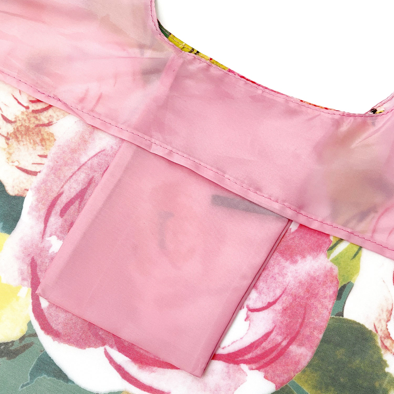 Wrapables AllyBag Collection Reusable Grocery Shopping Bag, Pink Peonies