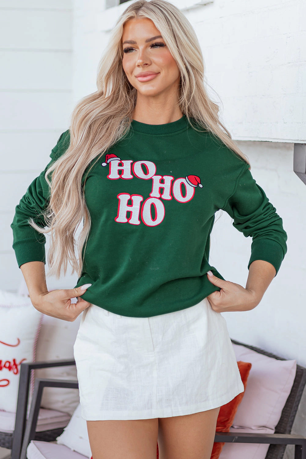 Threaded Pear Women's Piagwen Graphic Christmas Fashion Sweatshirt