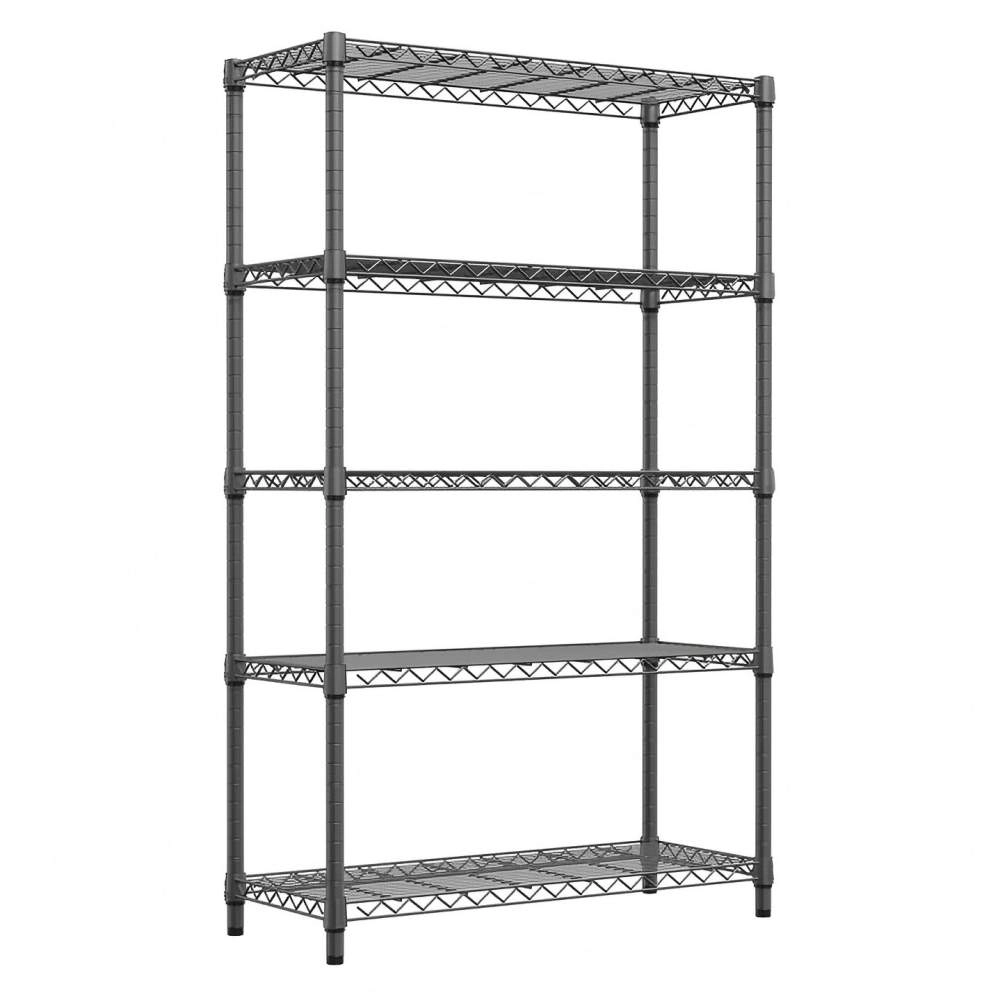 Flynama 5 Tier 72 in H Heavy Duty Steel Storage Rack 1750 LBS Capacity Adjustable Shelving Unit for Home Kitchen Garage