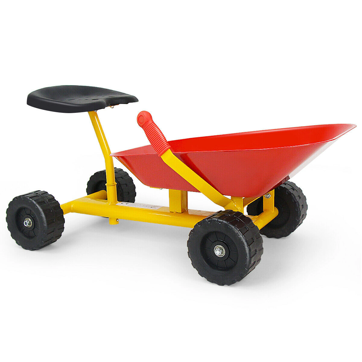 SUGIFT 8-In Heavy Duty Kids Ride-on Sand Dumper with 4 Wheels 110-lb Capacity Ages 4-12 As the Pictures Show 28-in Long