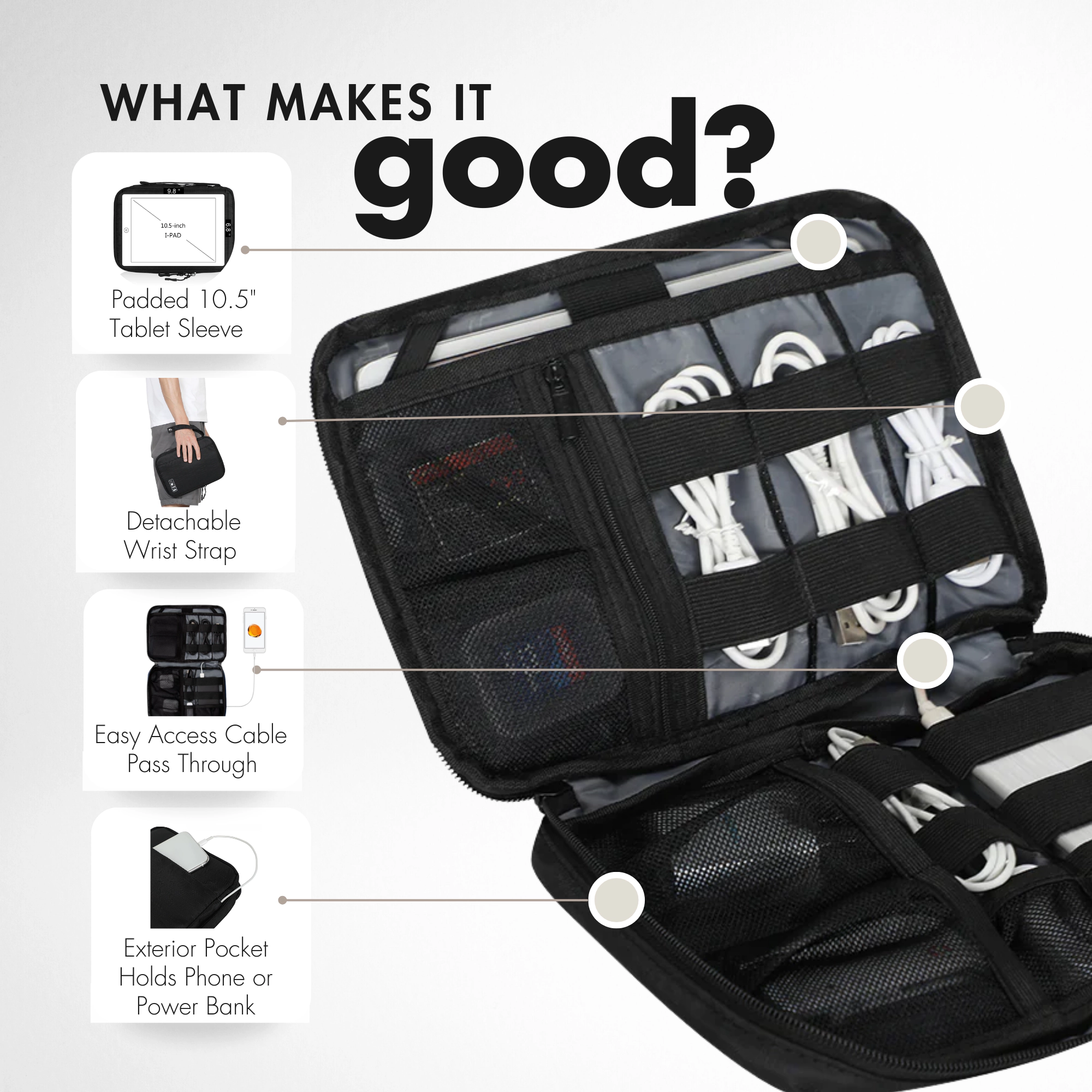 Hynes Eagle Unisex Travel Tech Organizer Case