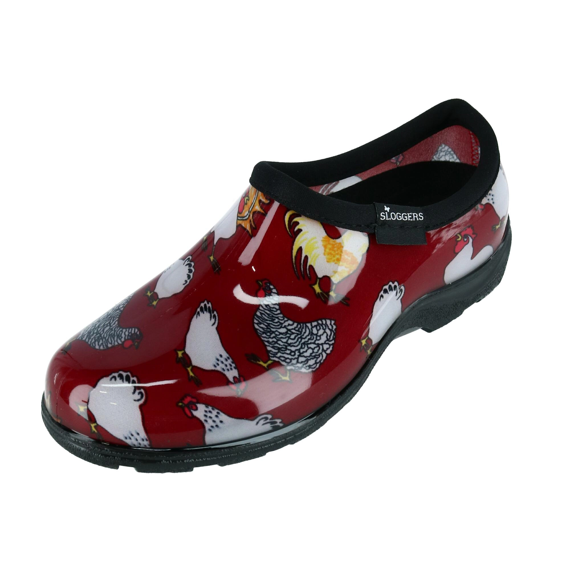 Sloggers Women's Chicken Print Short Rain and Garden Shoes