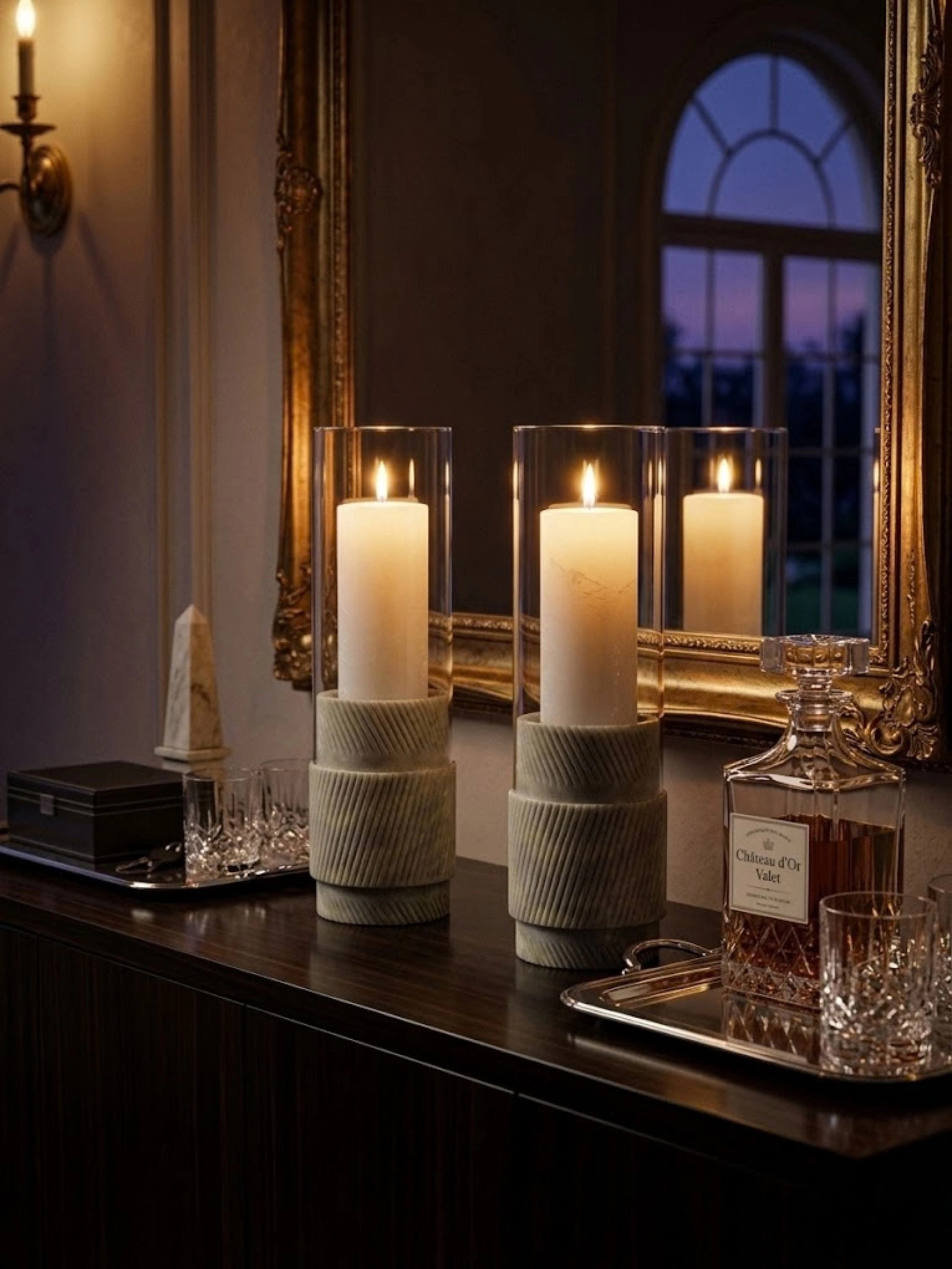GAURI KOHLI Estonia Onyx Hurricane Candle Holder