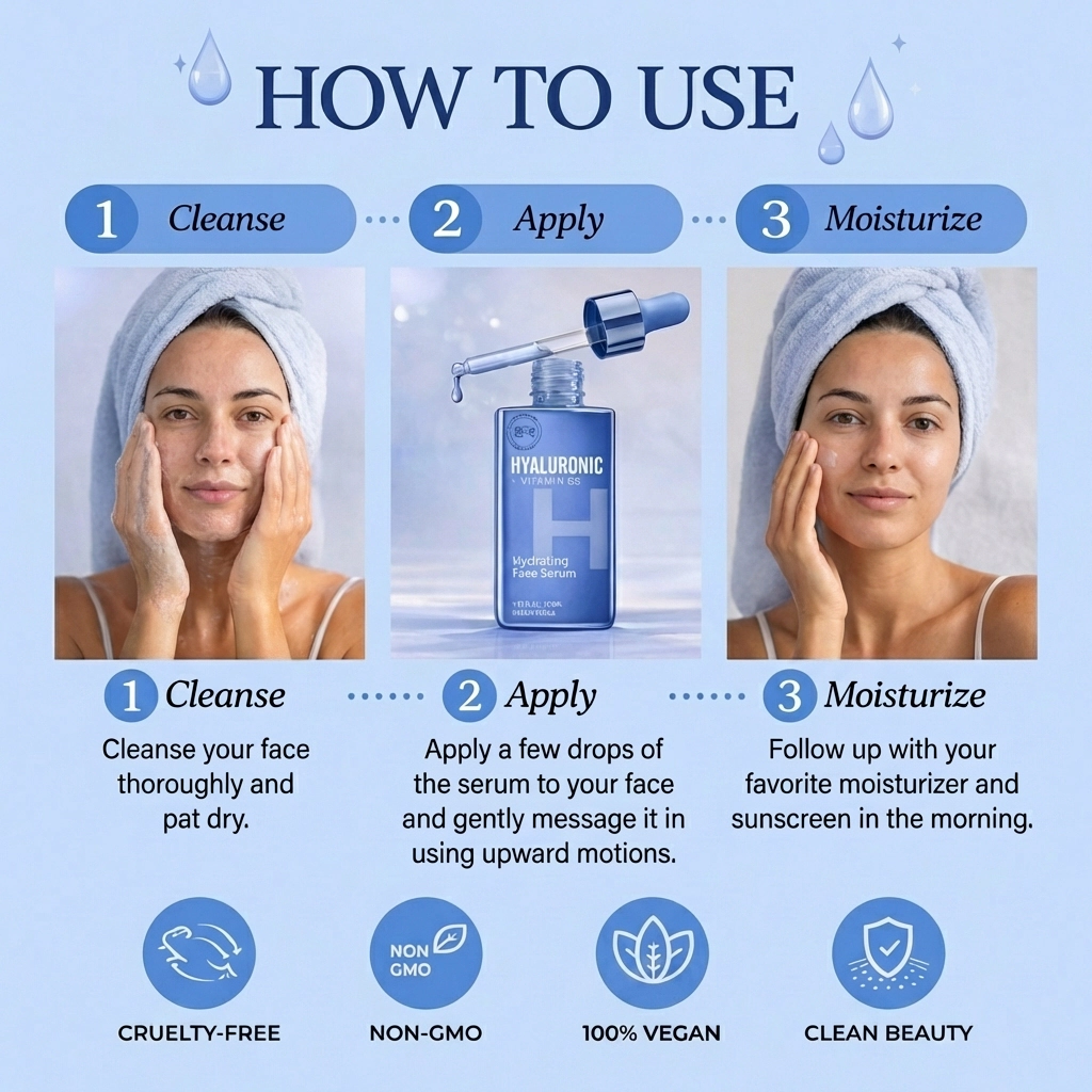 Lovery Hyaluronic + Vitamin B5 Hydrating Face Serum - Korean Skincare Dual-Action Plumping & Barrier Repair Treatment