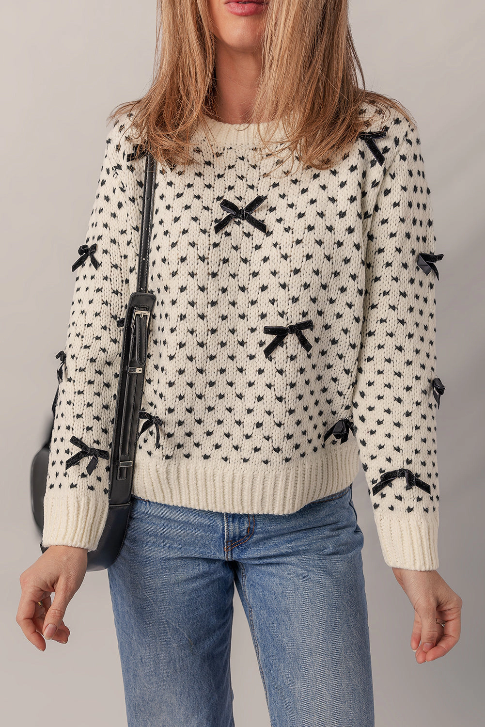 Threaded Pear Women's Scarlett Contrast Ribbed Edge Sweater