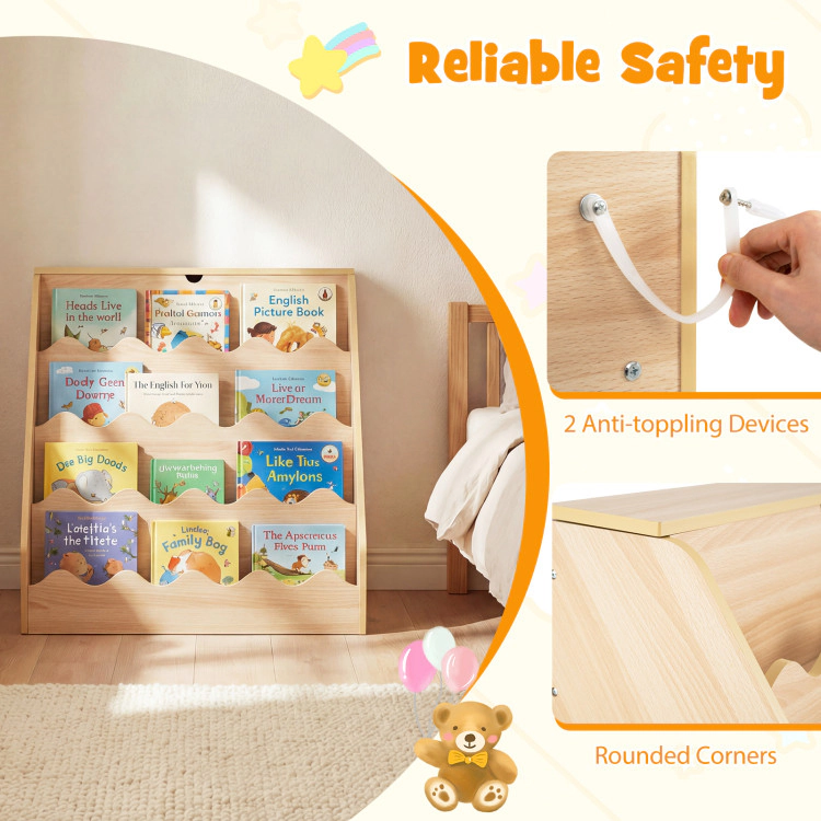 Hivvago 2-In-1 Kids Bookshelf & Toy Storage Organizer