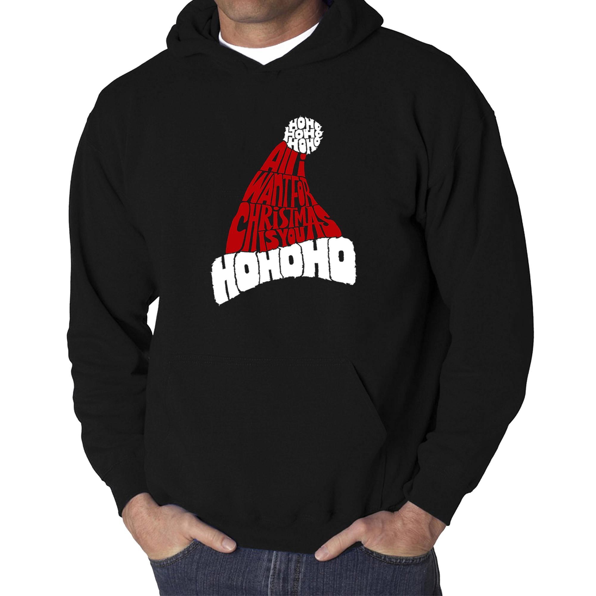 LA Pop Art All I Want For Christmas Is You - Men's Word Hooded Sweatshirt