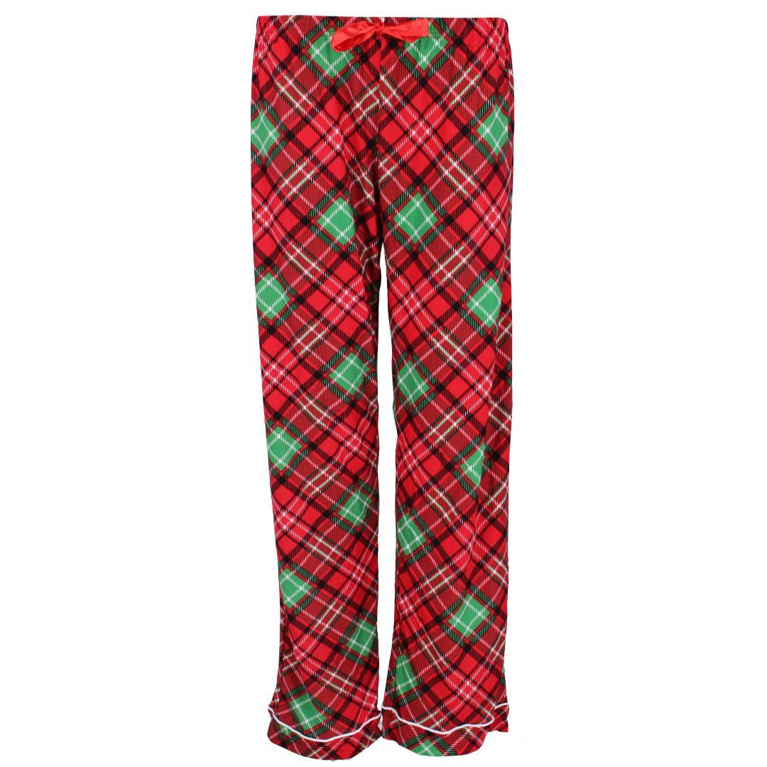Breakfast Bed Women's Plaid Notch Collar Short Sleeve Pajama Set
