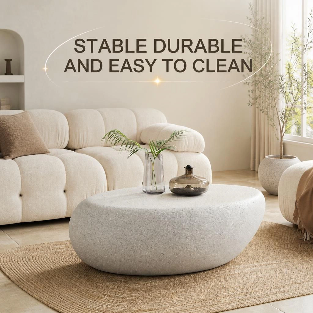 GOODSILO Low Profile Rectangular Fiberglass Accent Table
