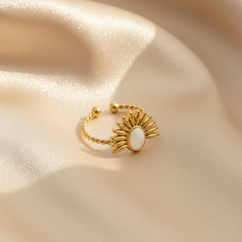 DressAtR Women's Twist Gold Plated Open Ring Set