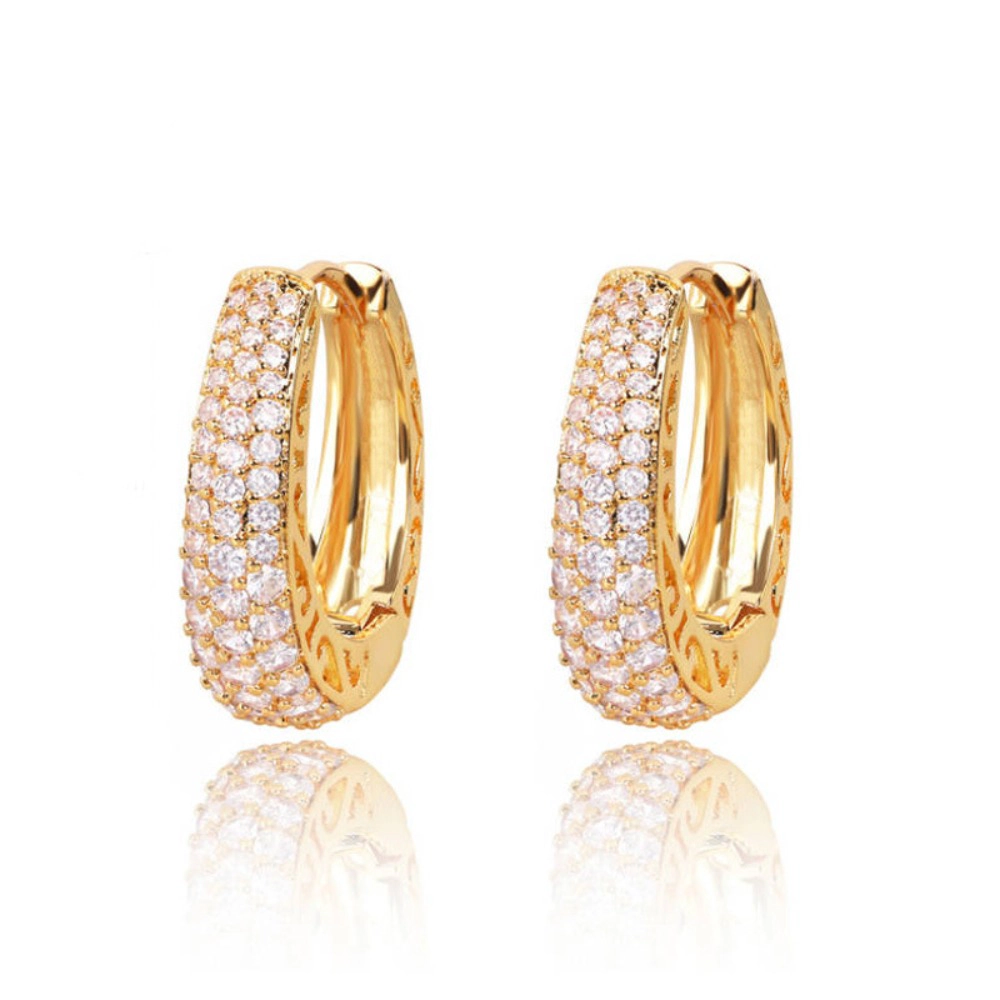 Wardrobe Whimsy Pave Cubic Zirconia Small Hoop Huggie Earrings for Women