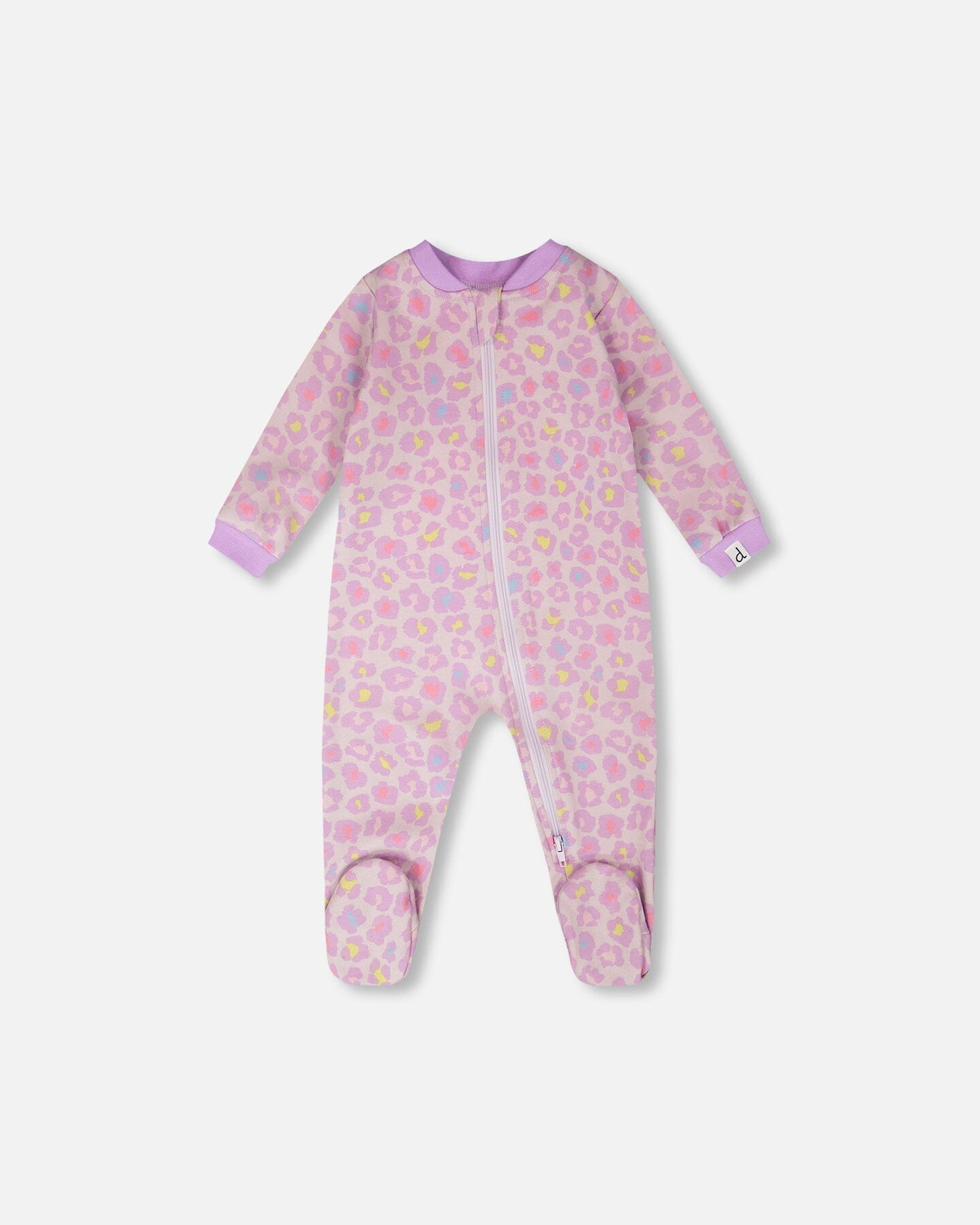 Deux par Girls Organic Cotton Full-Length Zip Leopard Print One-Piece Pyjama