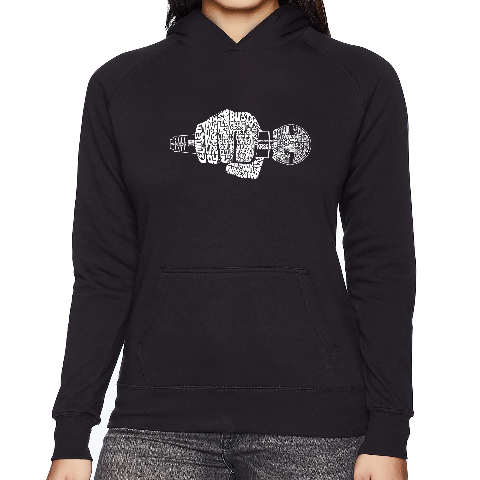 LA Pop Art 90's Rappers - Women's Word Hooded Sweatshirt