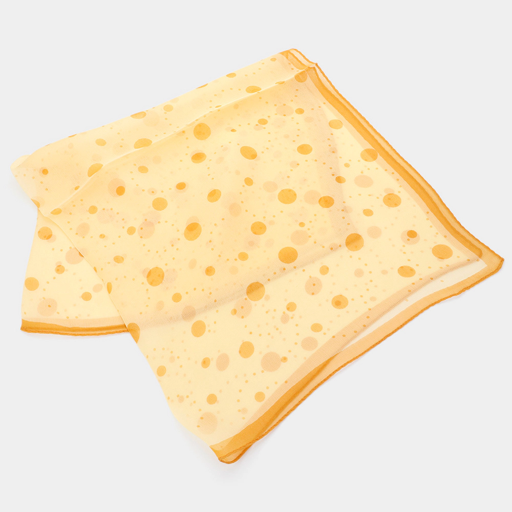 TRUEDAMES Lightweight Polka Dot Silk Square Scarf Yellow