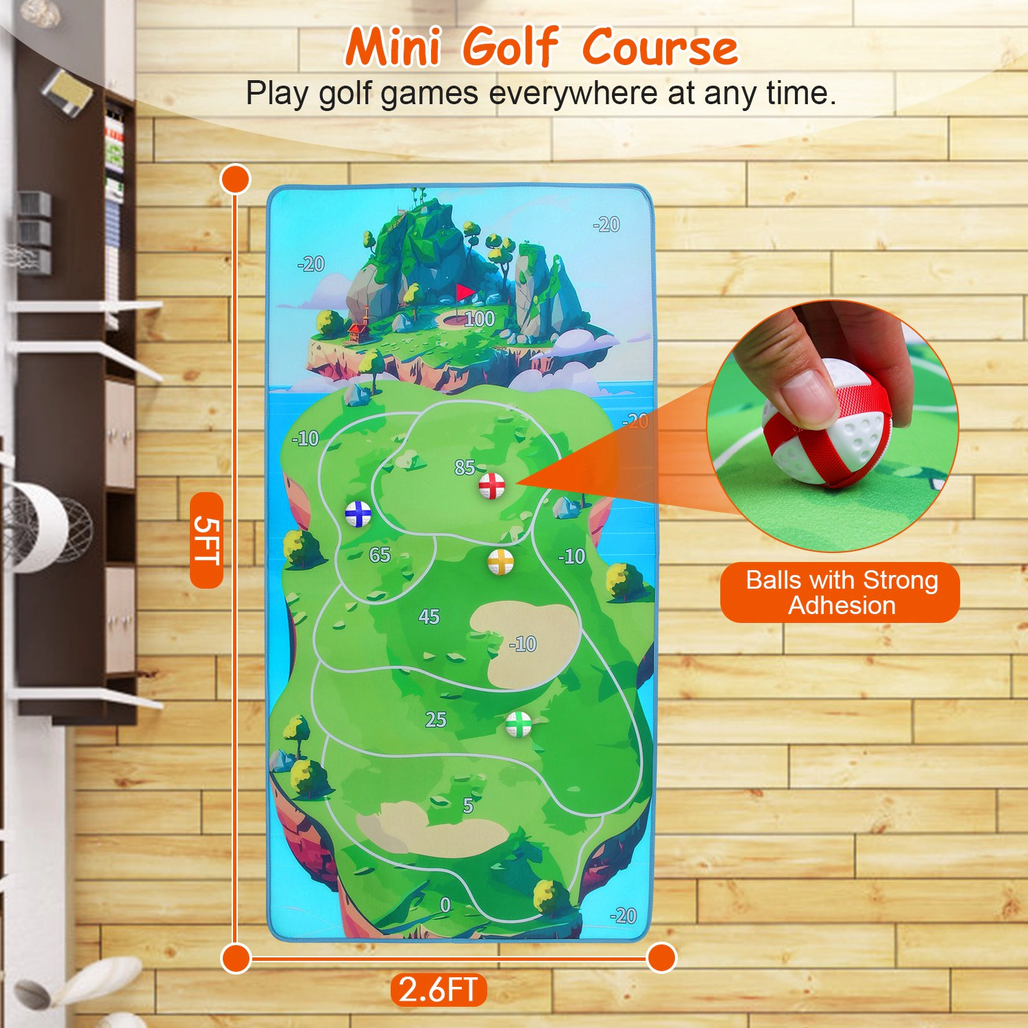 GBruno Indoor Outdoor Golf Practice Mat Game Set