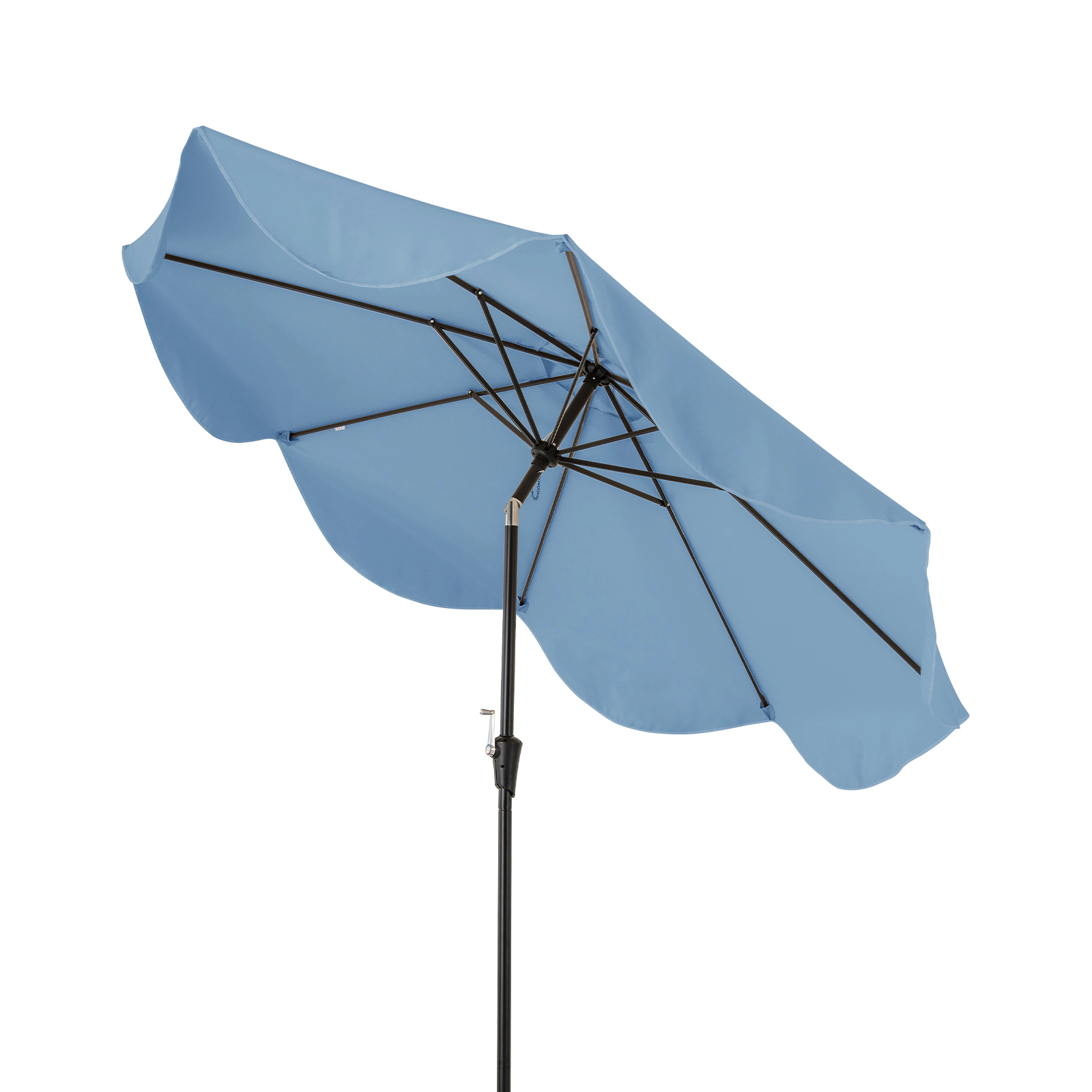 SUGIFT 9-ft Patio Umbrella with Crank Handle and Push Button Tilt 9 x 8-ft Canopy 12-lb Net Weight Navy
